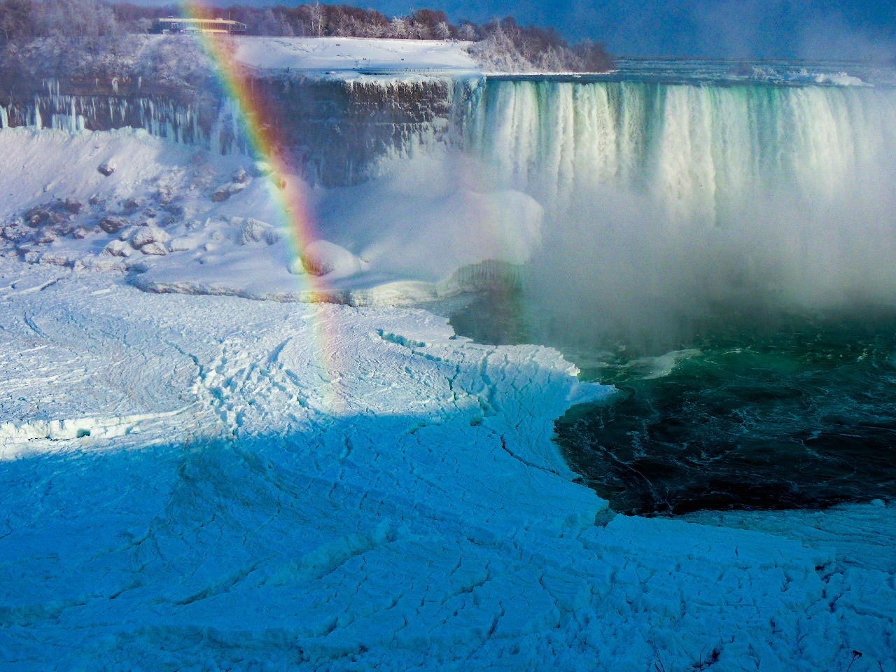 Frozen Niagara with Rainbow
