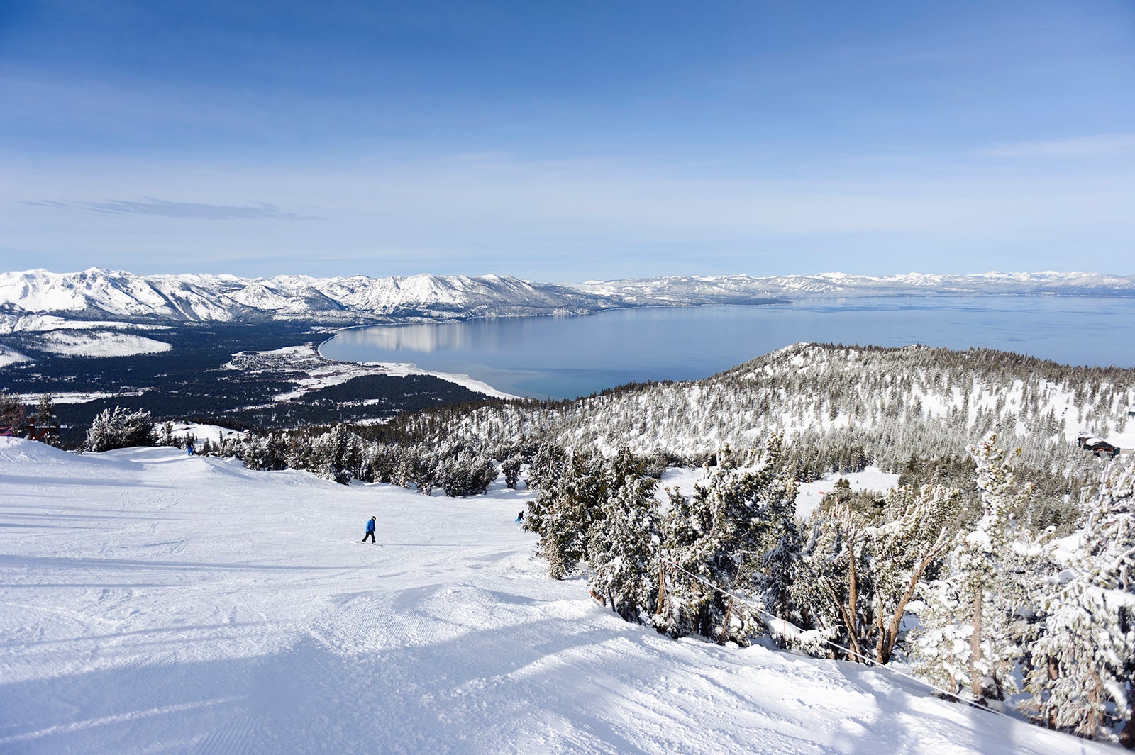 looking at lake tahoe from heavenly ski resort