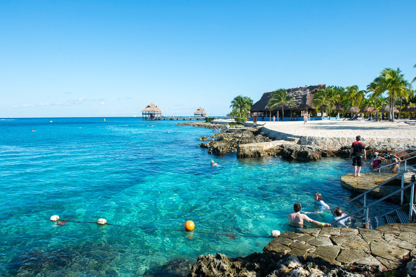 People snorkeling at Cozumel Chankanaab National Park on