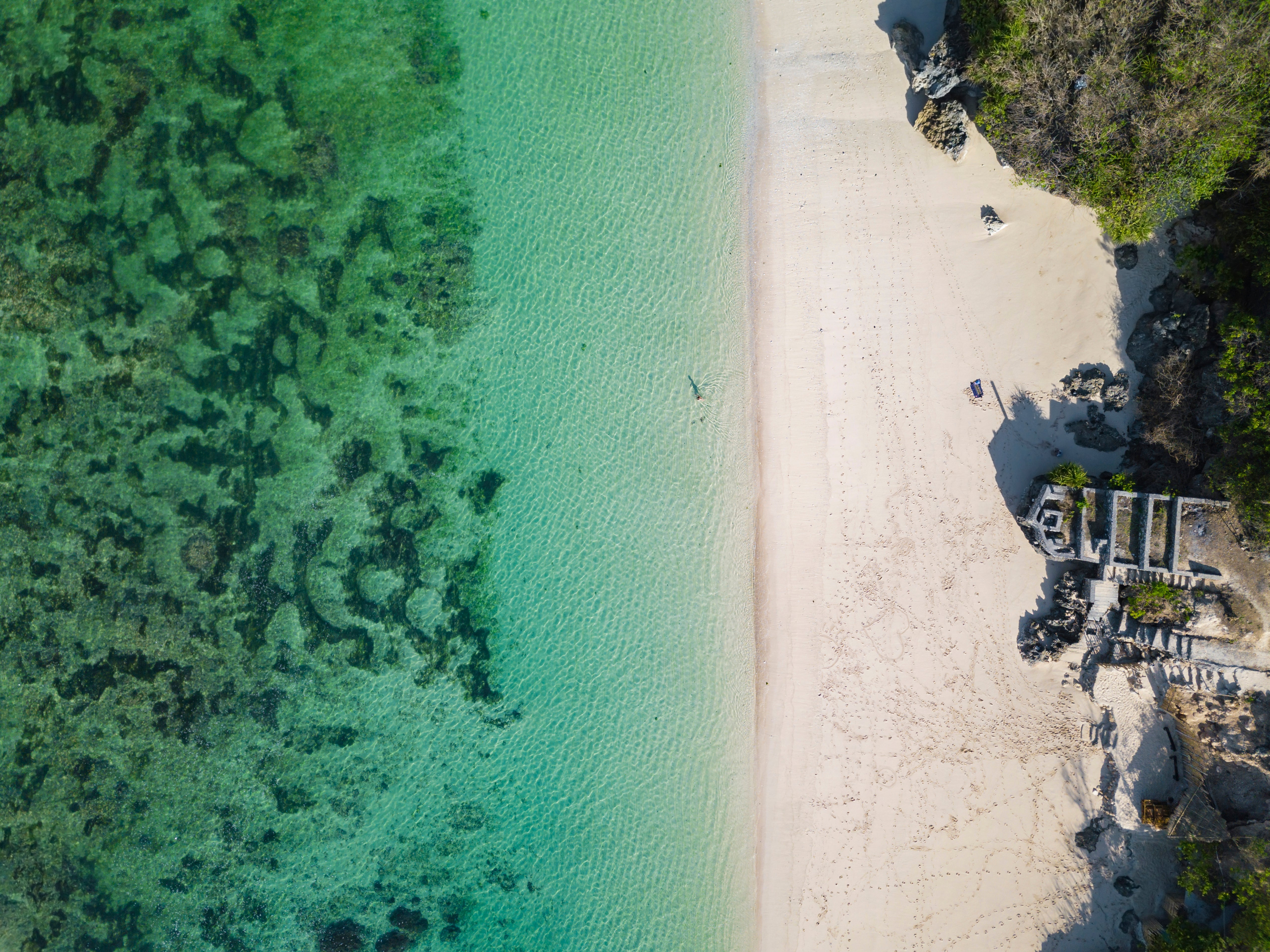 Indonesia, Bali, Aerial view of Karma Kandara beach