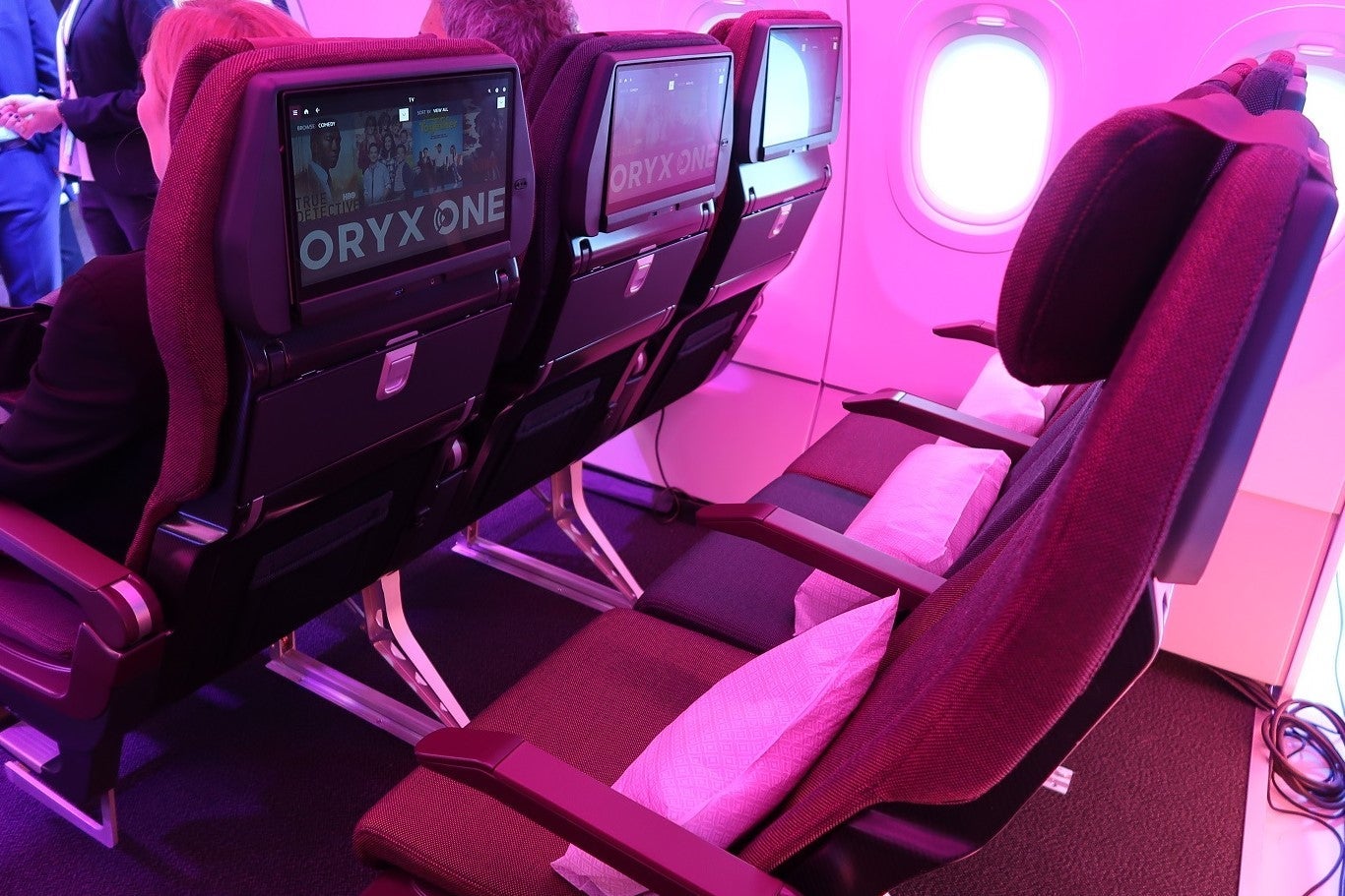 Qatar new economy seat pitch, seatback and overview