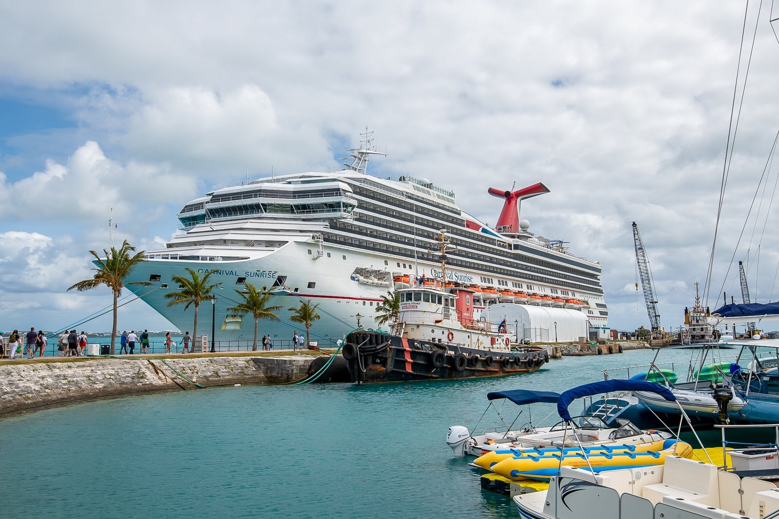 Carnival Sunrise docked in Bermuda.