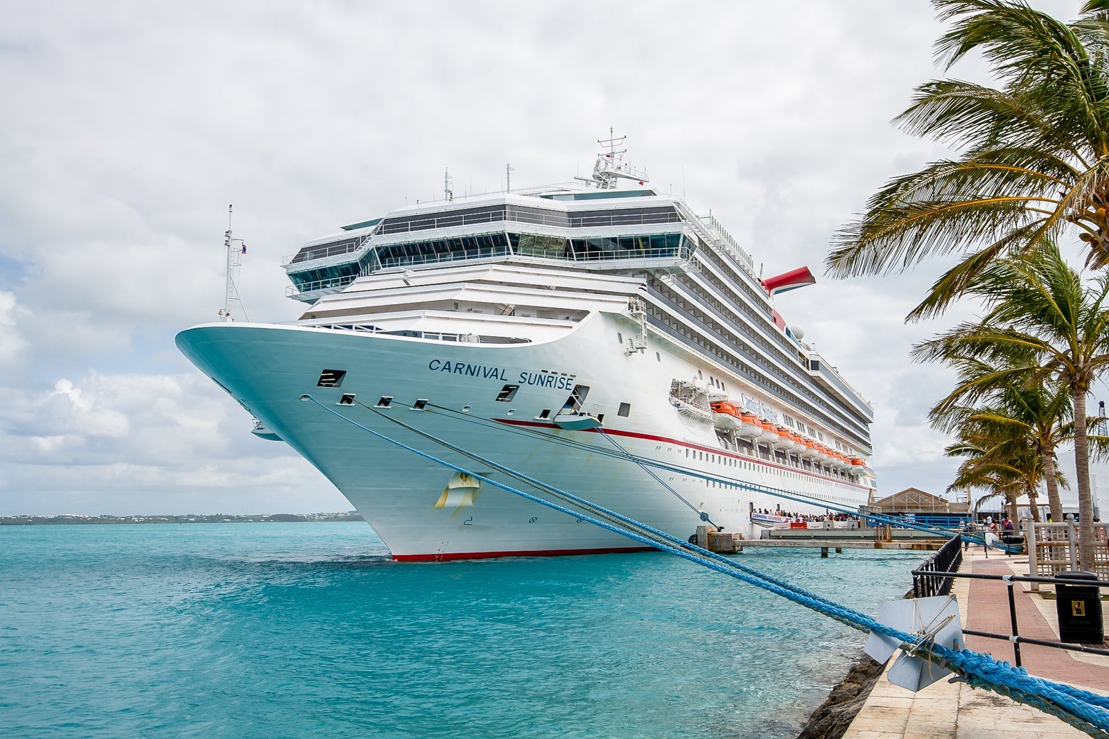 Carnival Sunrise docked in Bermuda.