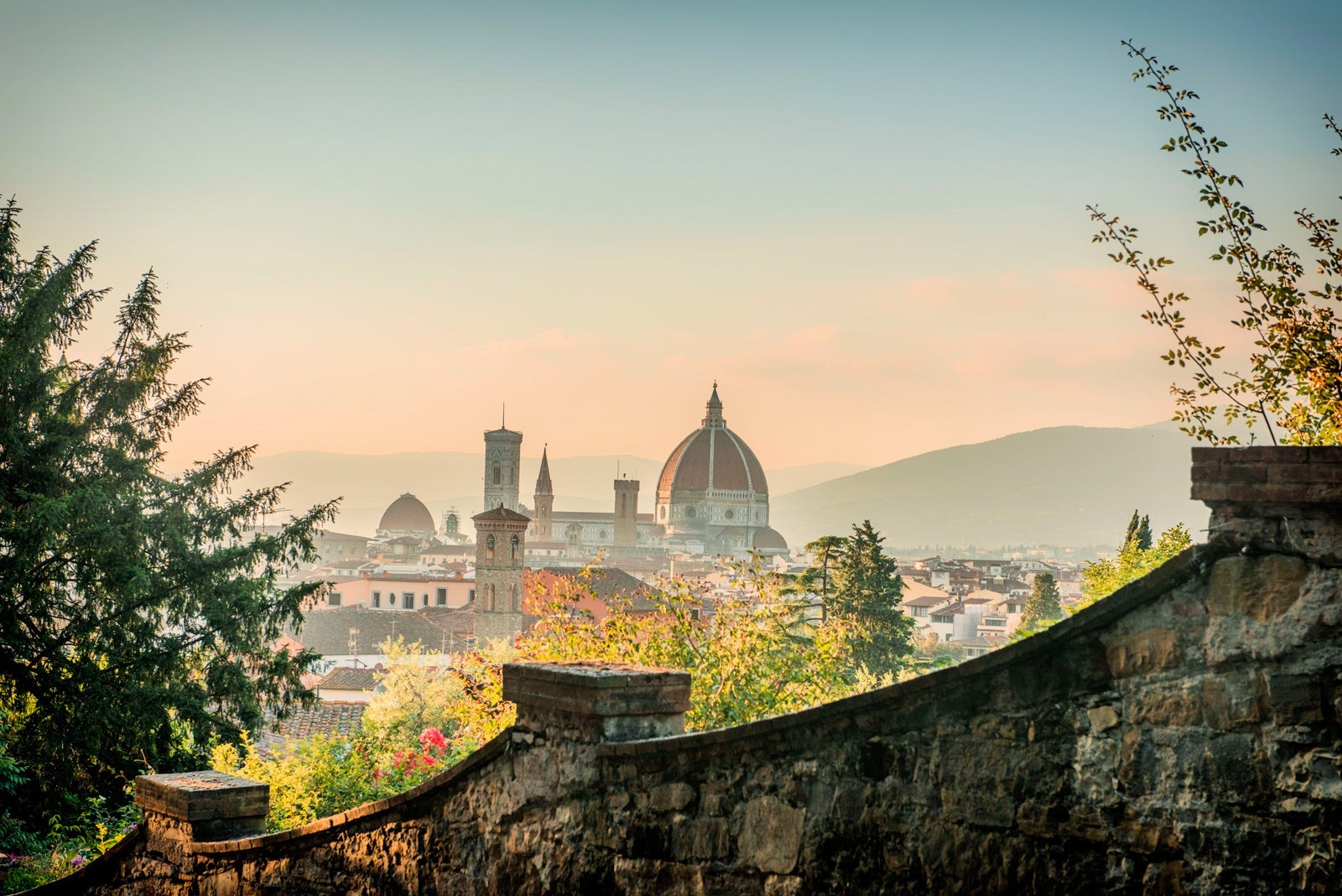 View of Florence at twilight
