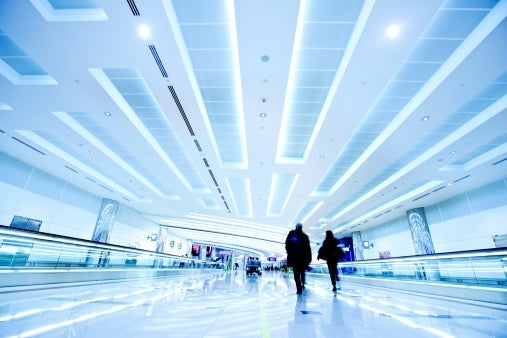 People walking at the Dubai airport