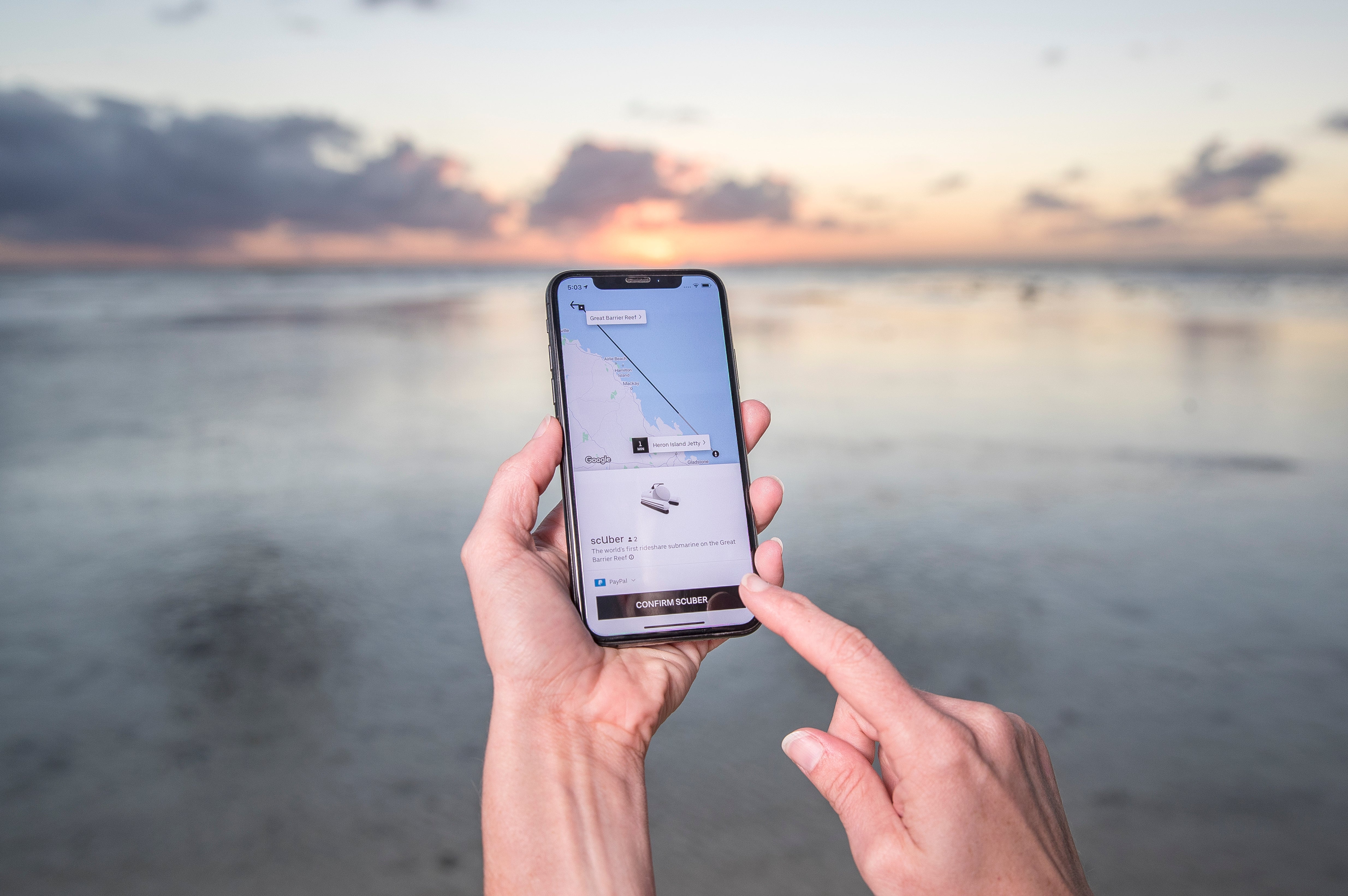 scUber in-app (Credit - Tourism and Events Queensland and Uber)