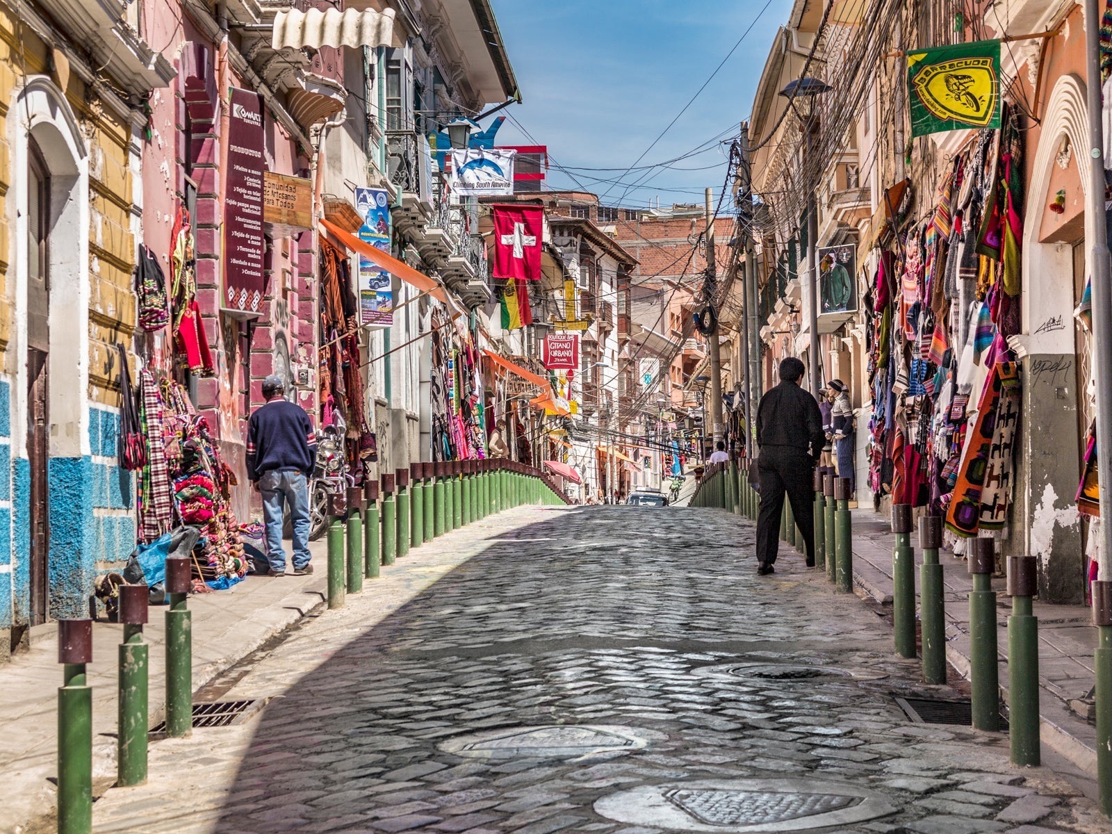 Popular tourist and shopping streets of La Paz