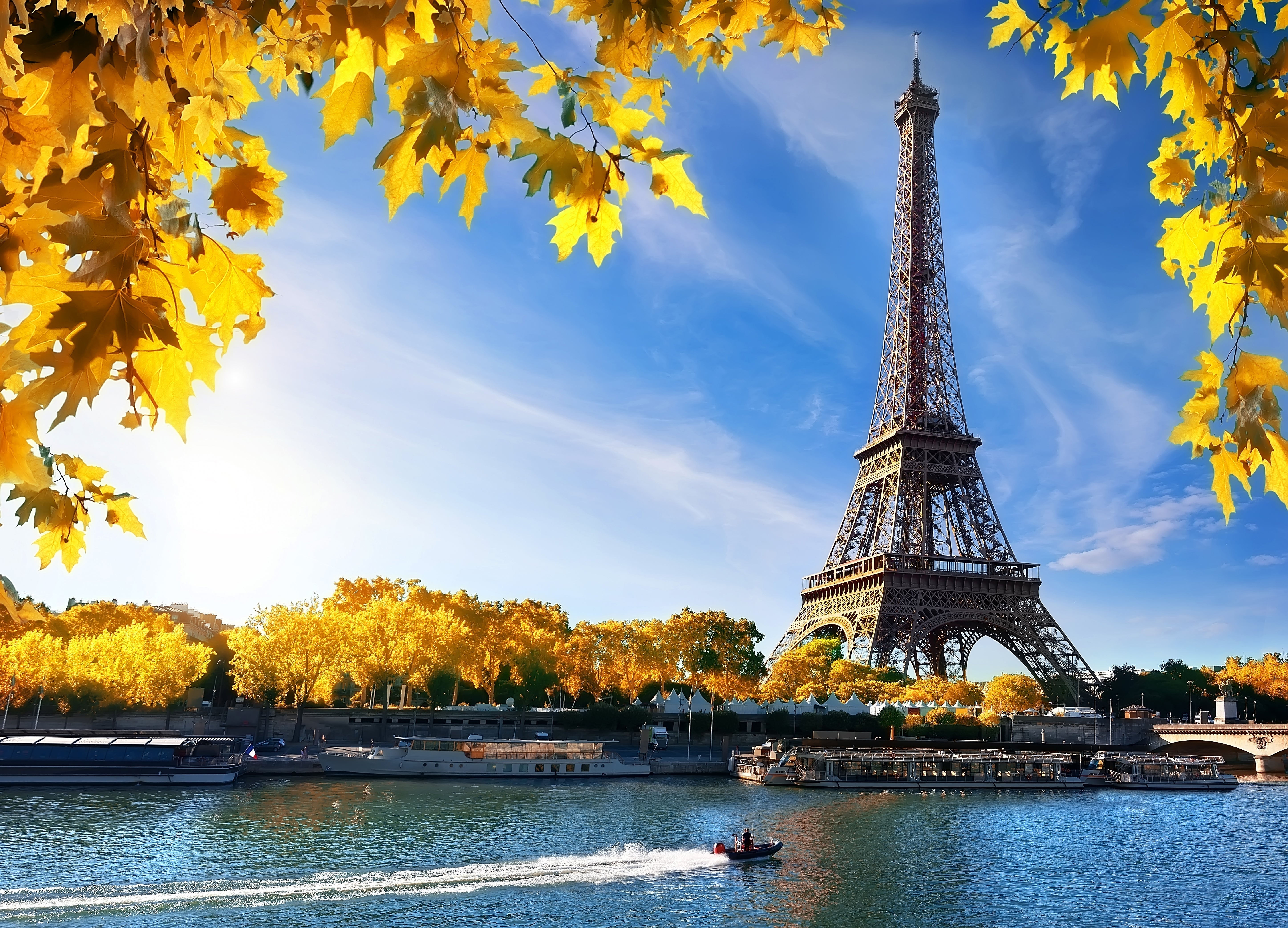 Seine and Eiffel Tower in autumn