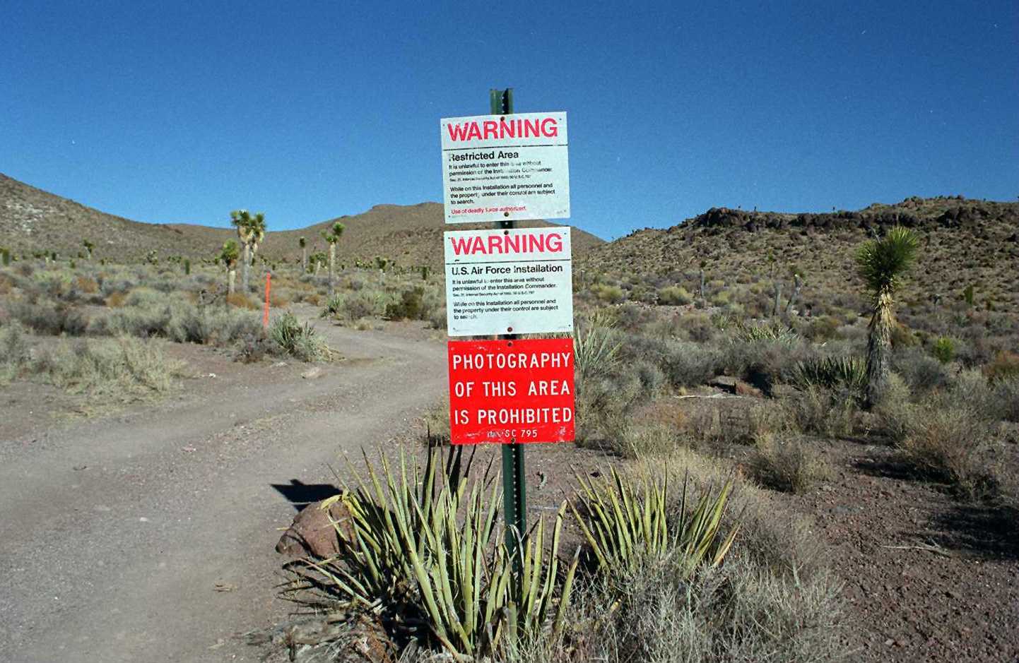 2/13/96 RACHEL,NEVEDA THE ENTRANCE TO THE U.S. MILITARY BASE KNOWN AS AREA 51