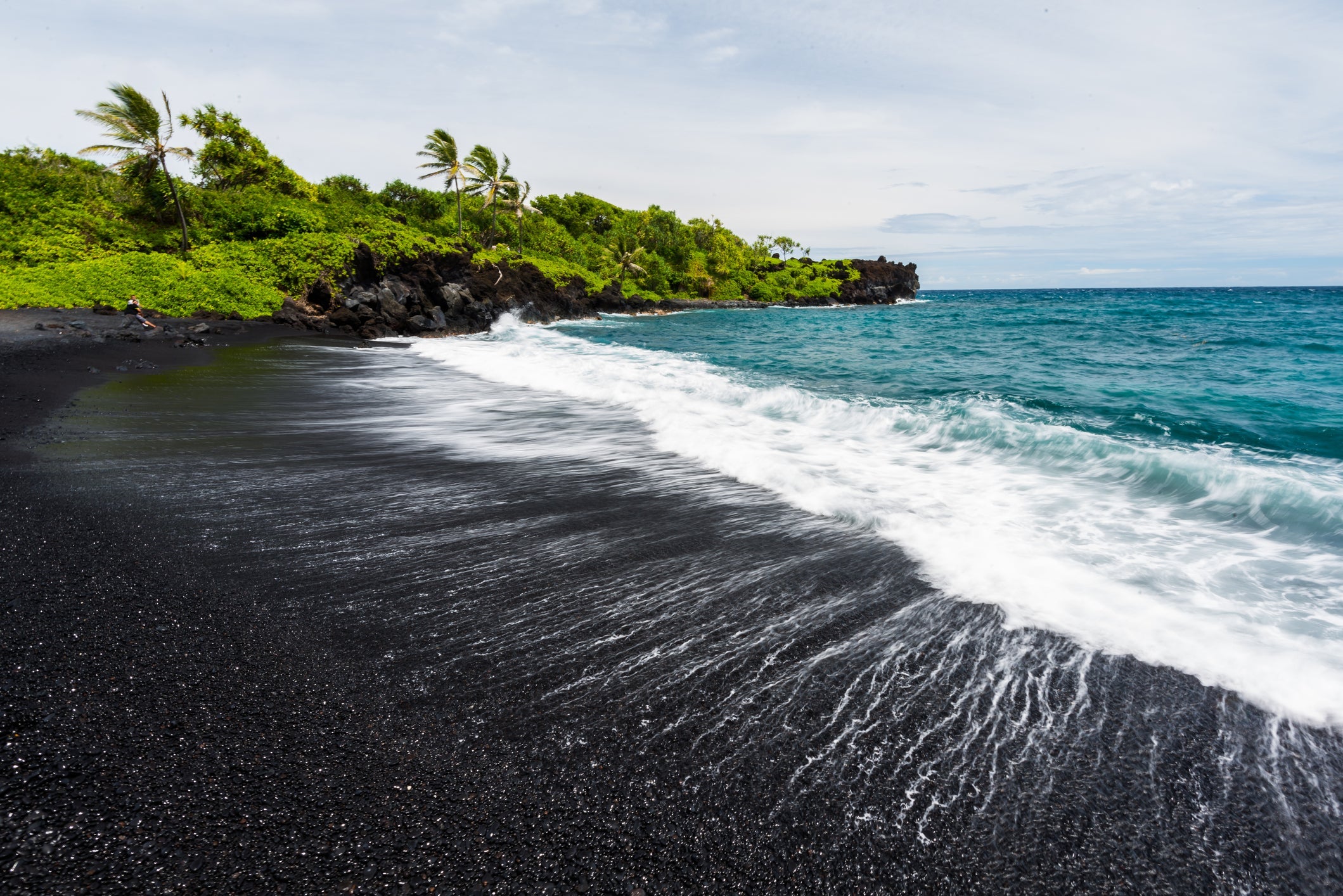 Black Sand beach at Road to Hana