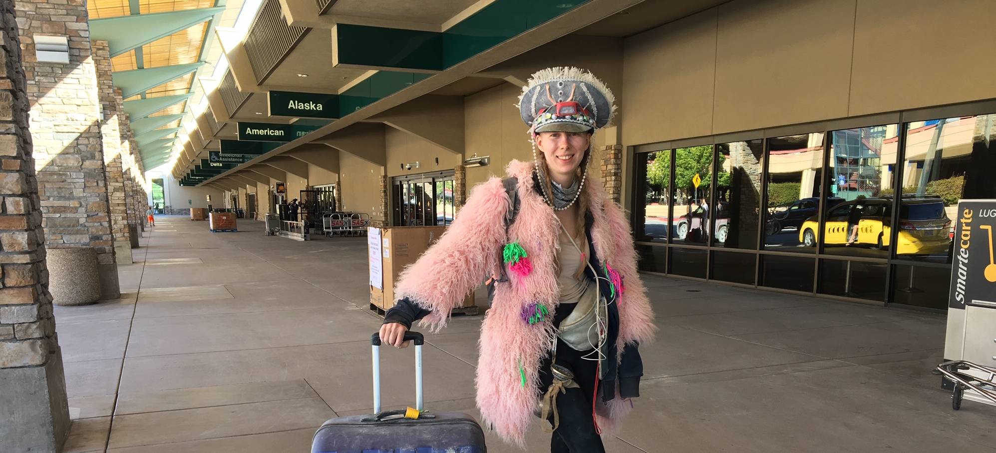 Burning Man 2019 - Gal in pink