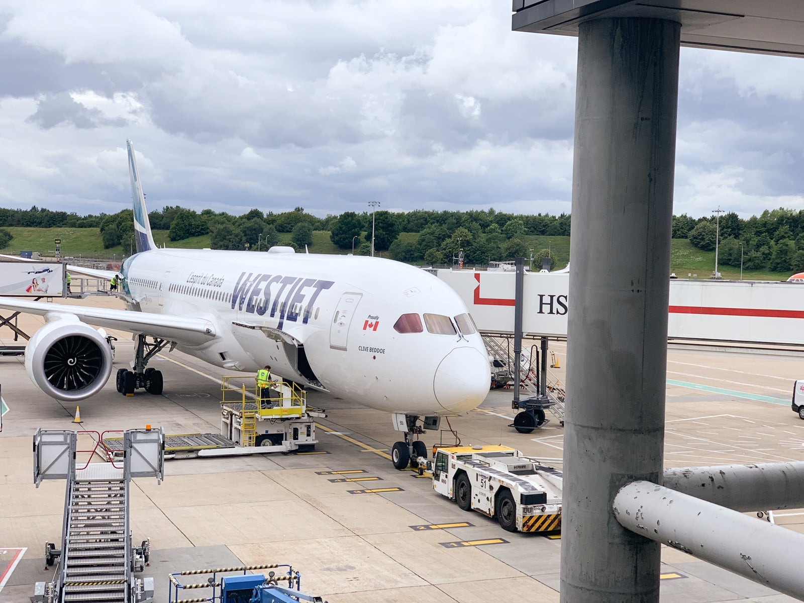 A WestJet Boeing 787.