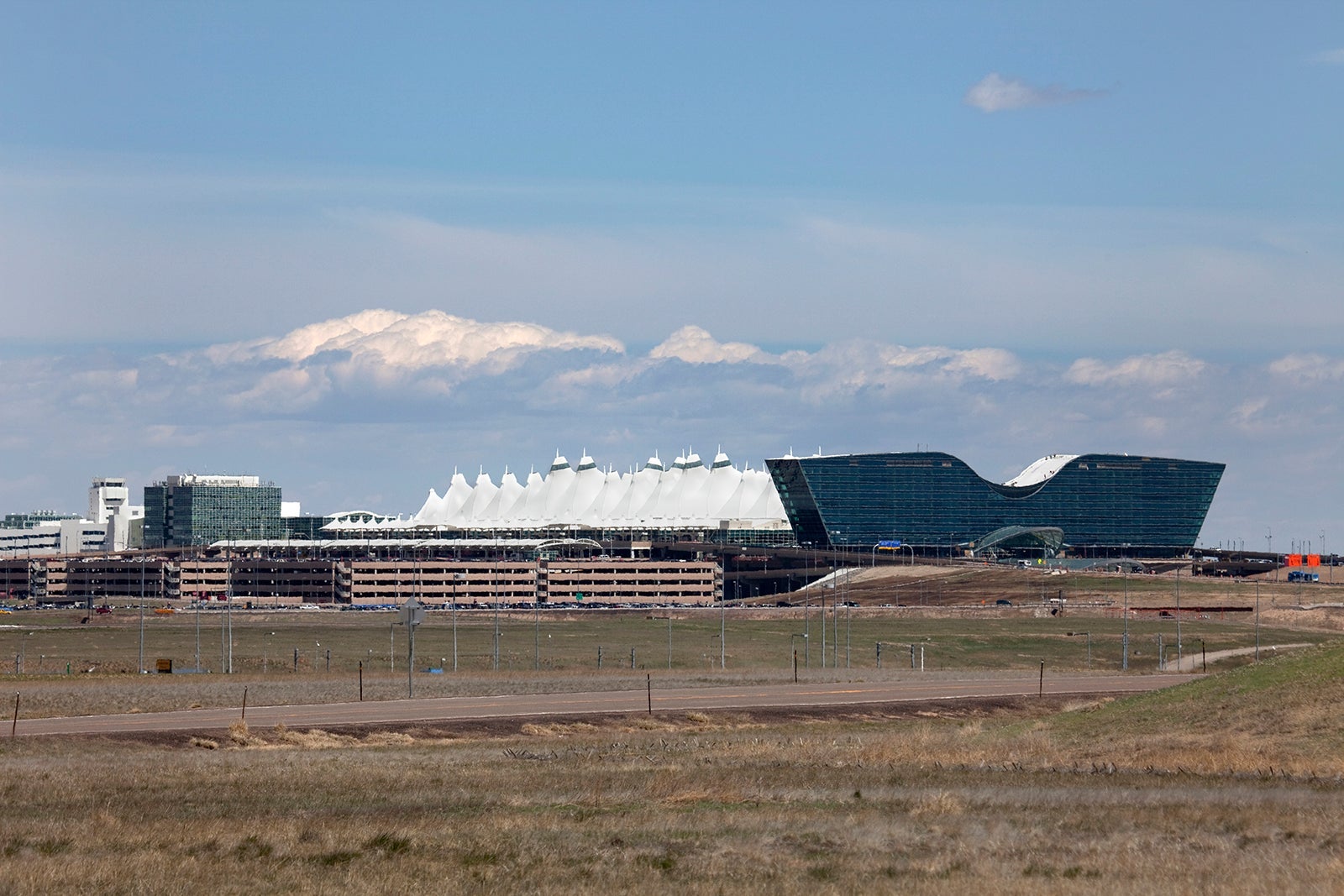Denver International Airport and glass hotel Colorado