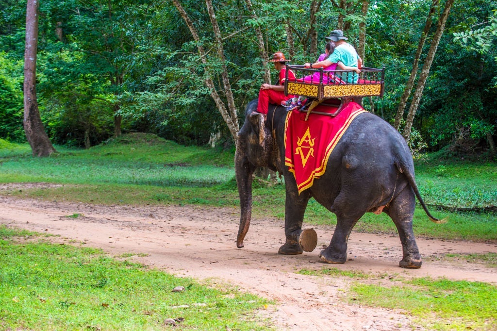 Elephant ride at Angkor Wat