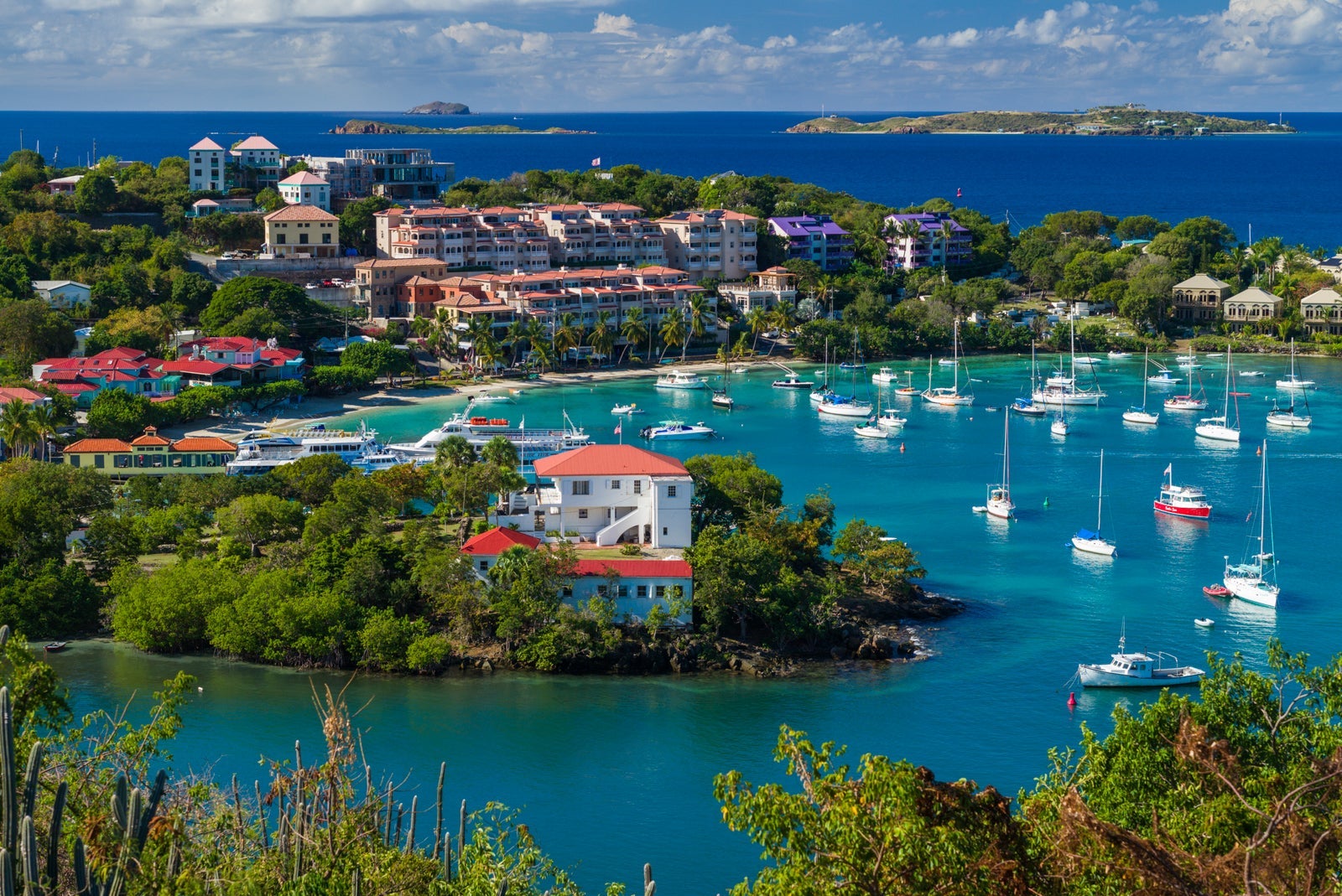 Building facing Cruz Bay, St. John. U.S. Virgin Islands