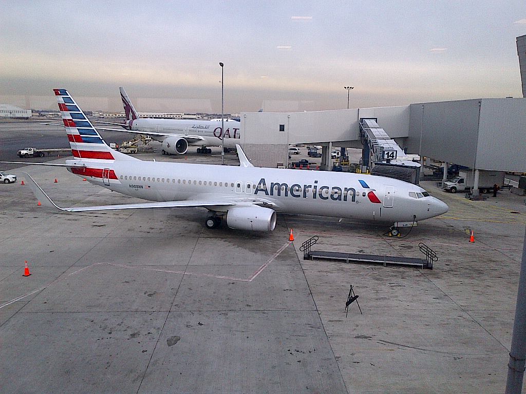 American Airlines plane at JFK from Janaury 2014.