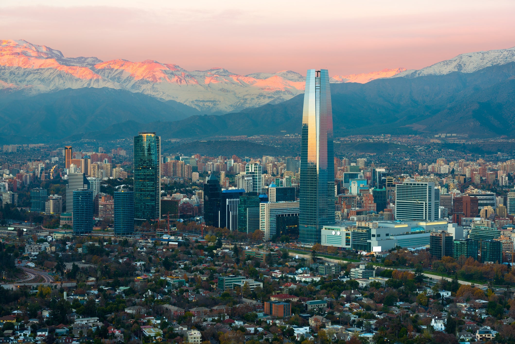 High Angle View Of City During Sunset
