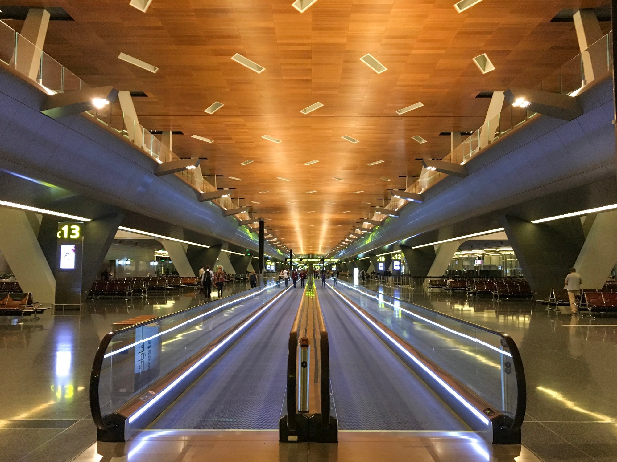 A walkway at Doha Airport