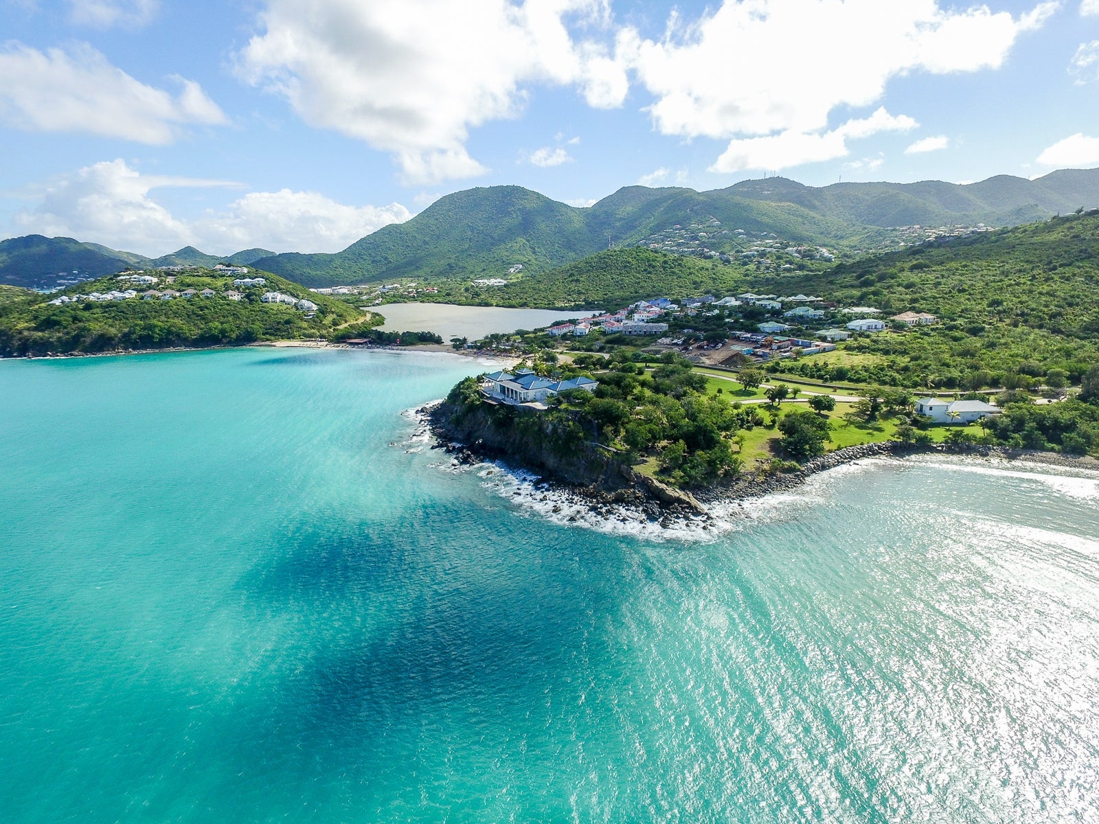 Aerial view of Saint Martin Beaches