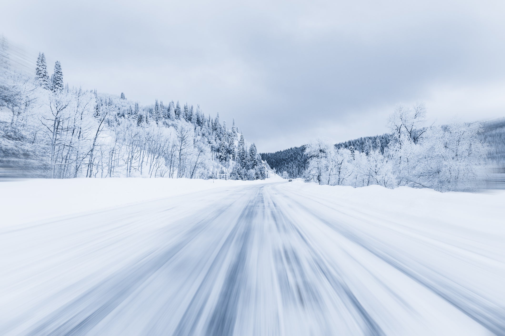 Snow covered forest highway, Steamboat Springs, Colorado, america, USA