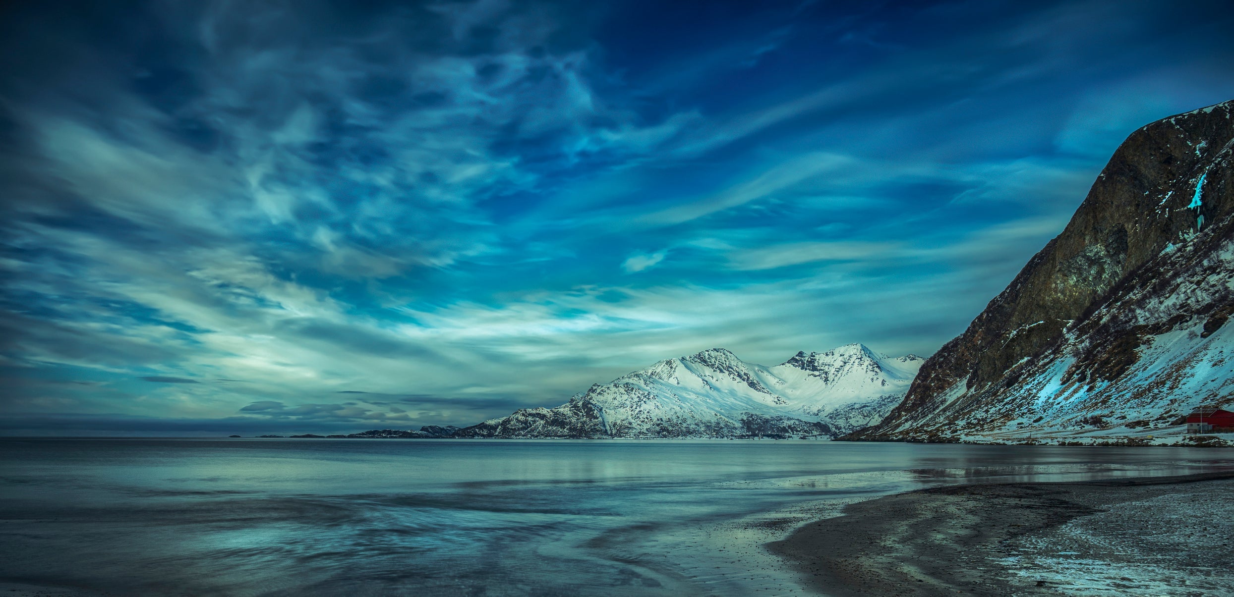 Winter in Grotfjord, northern Norway.