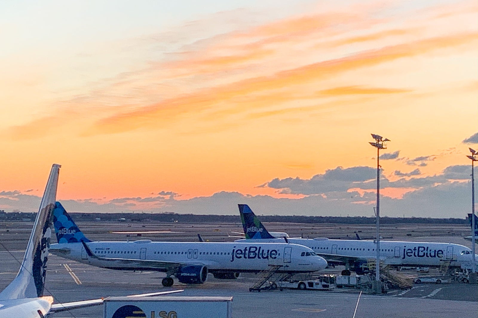 JetBlue planes at JFK in 2020