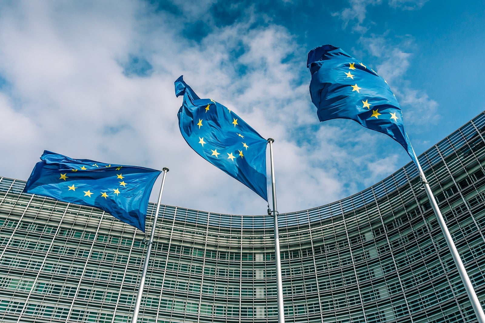 European Union flags at Berlaymont building