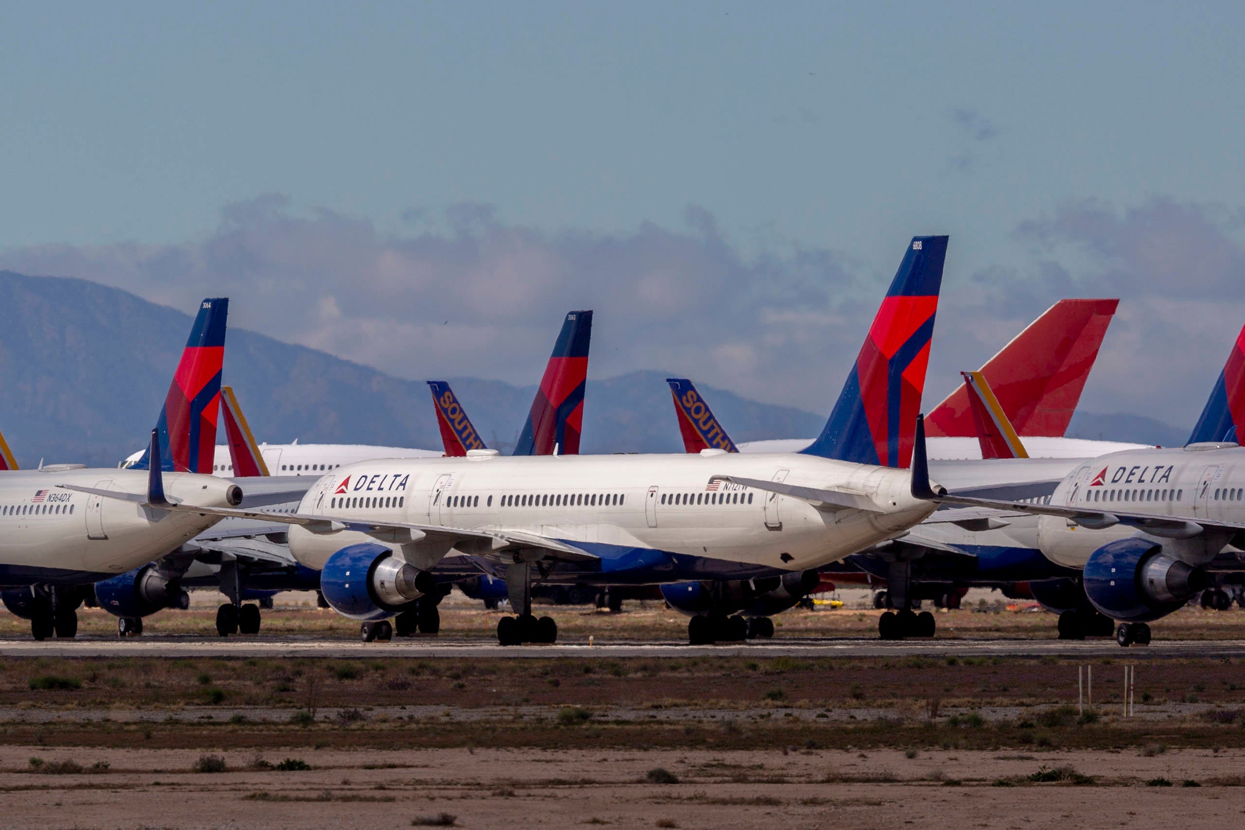 Airlines Park Planes In Southern California Due To Coronavirus Slowdown