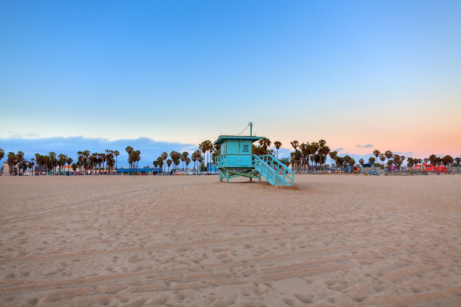 Life guard tower on the beach in Venice, California