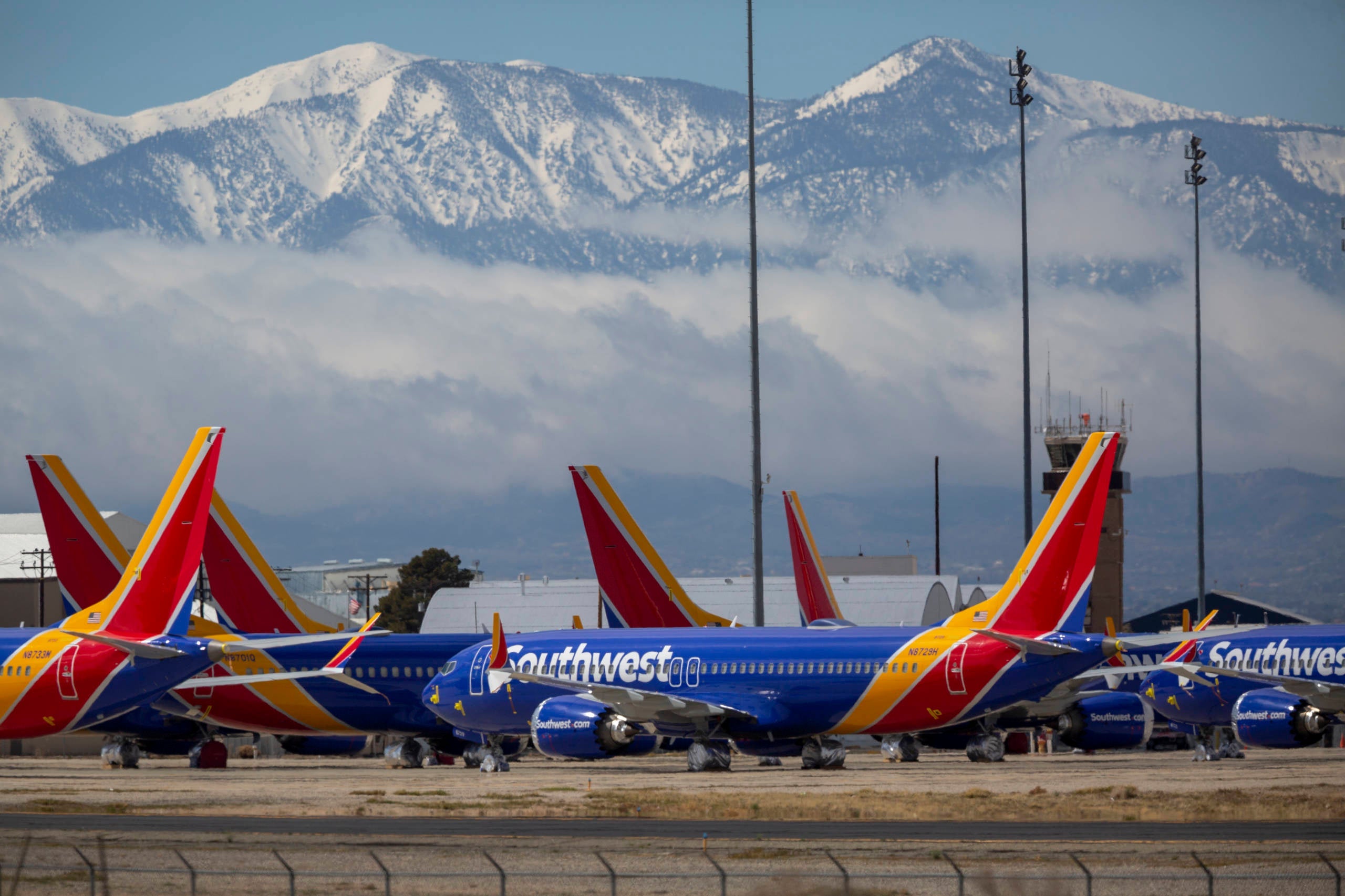 Airlines Park Planes In Southern California Due To Coronavirus Slowdown