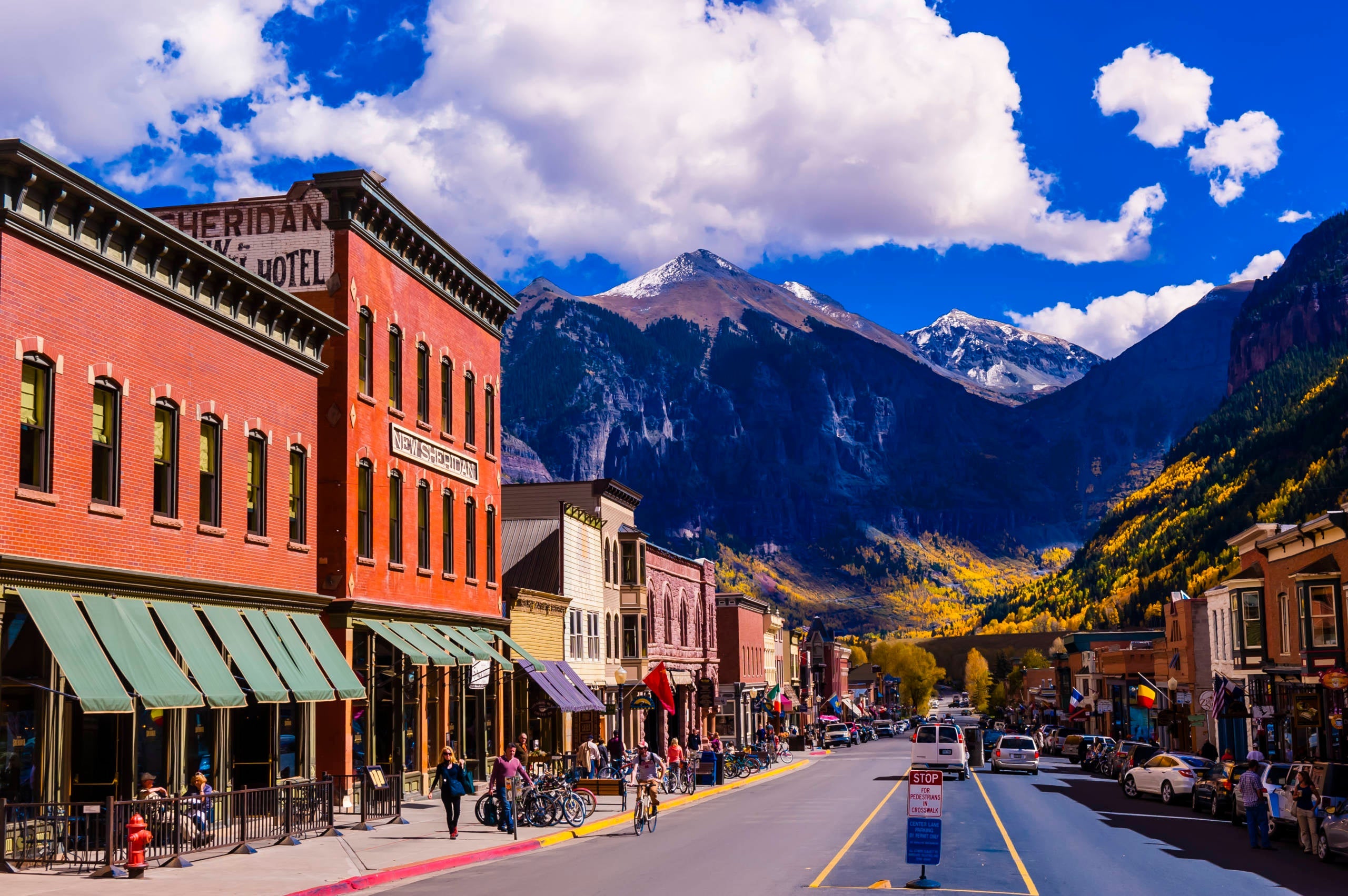 Main Street (West Colorado Avenue), Telluride, Colorado USA.