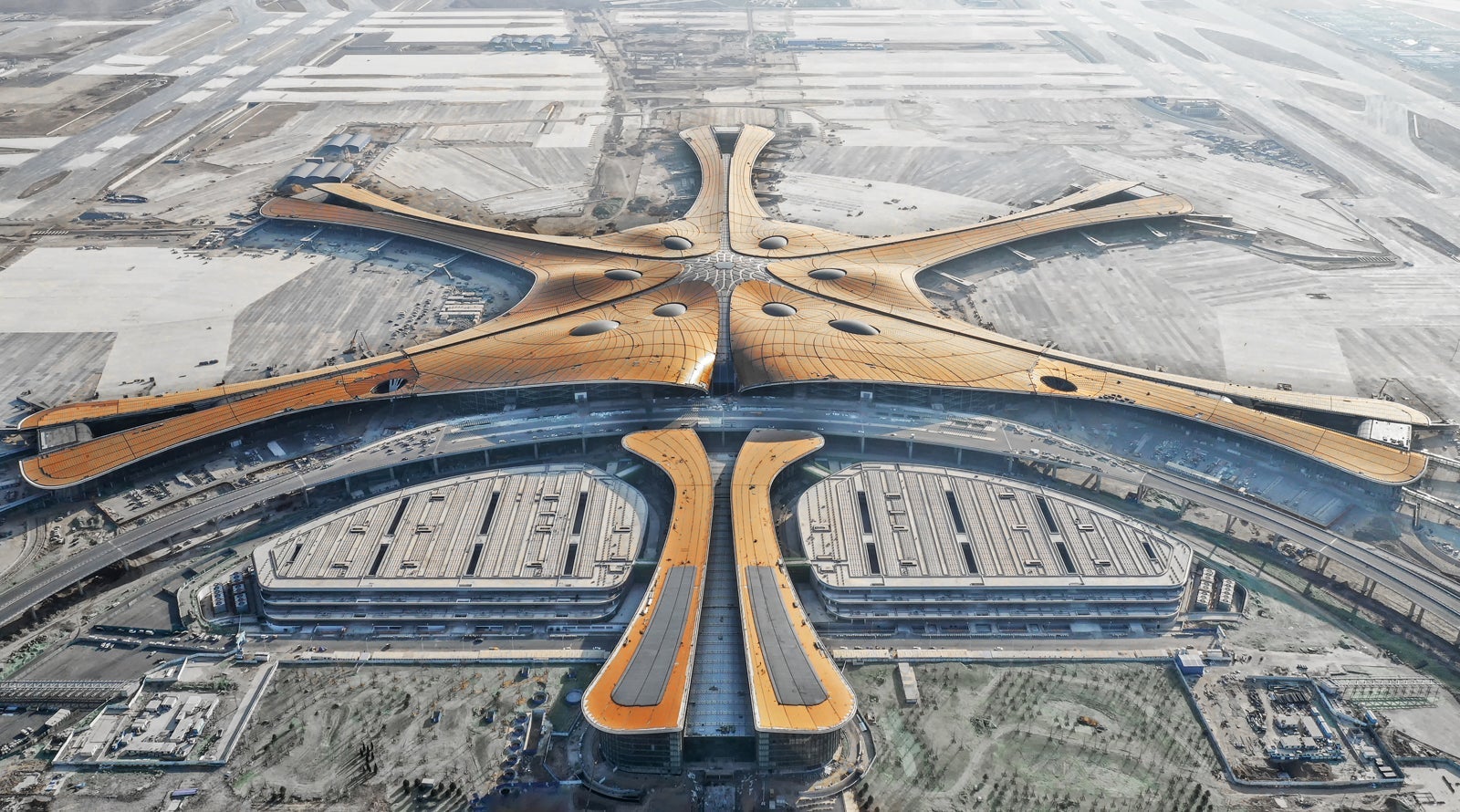 Beijing Daxing New International Airport At Dusk