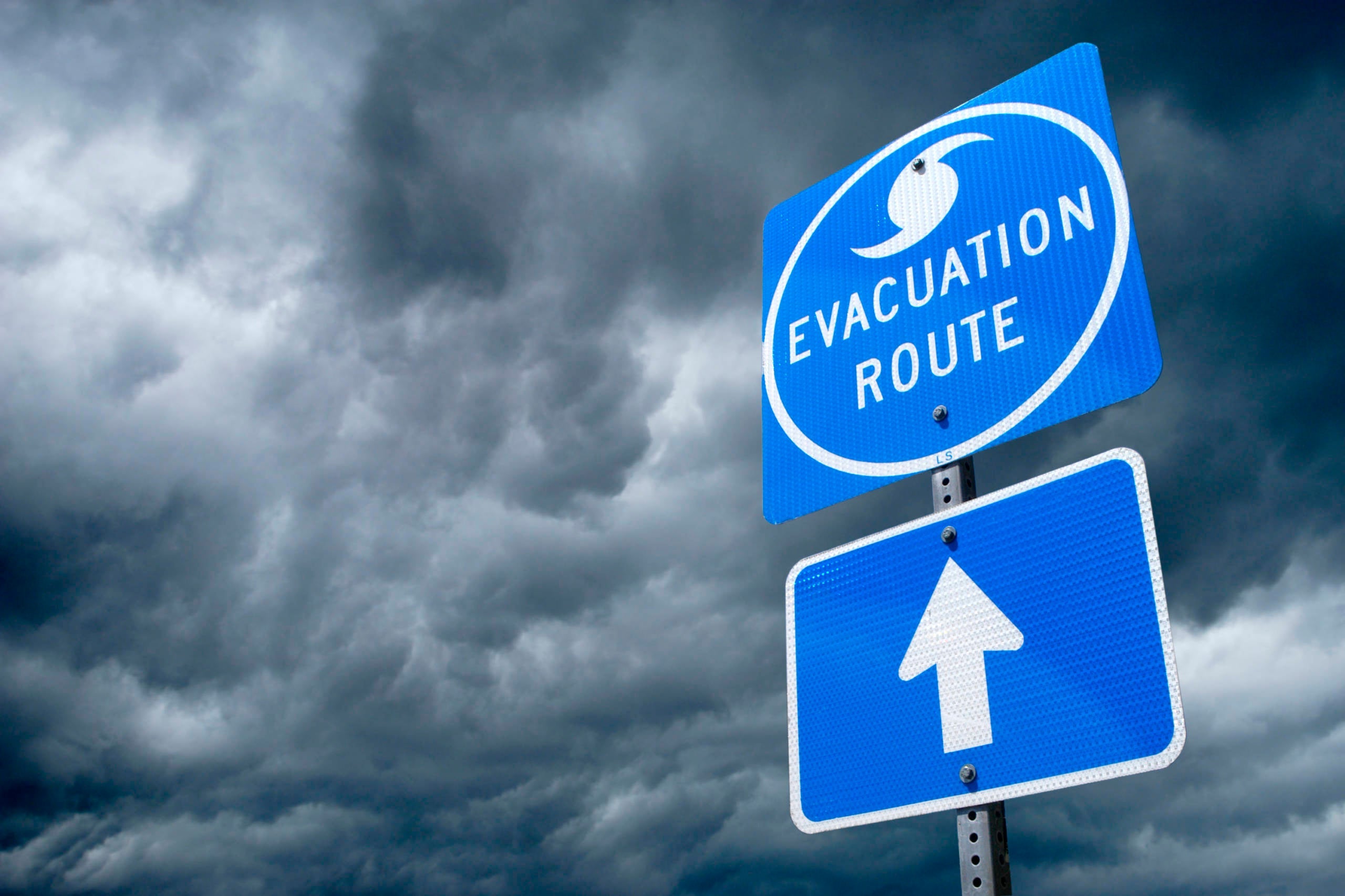 Hurricane Evacuation Route Road Sign