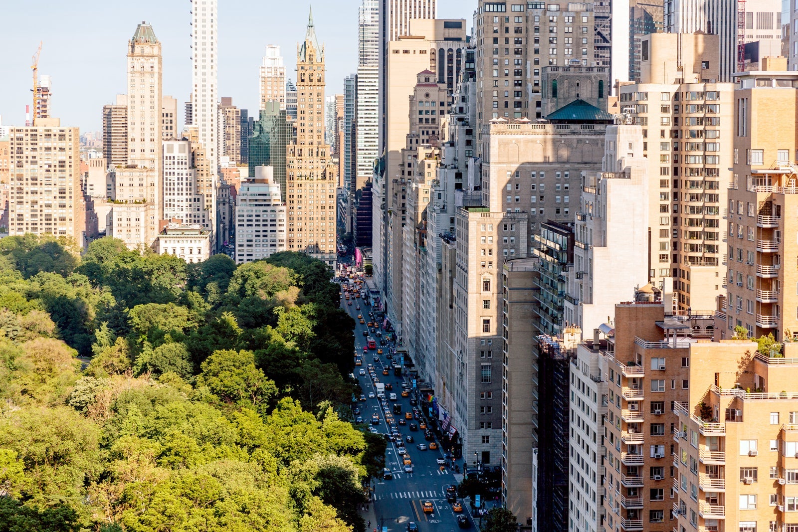 Aerial view of Central Park and 59th street, New York, USA
