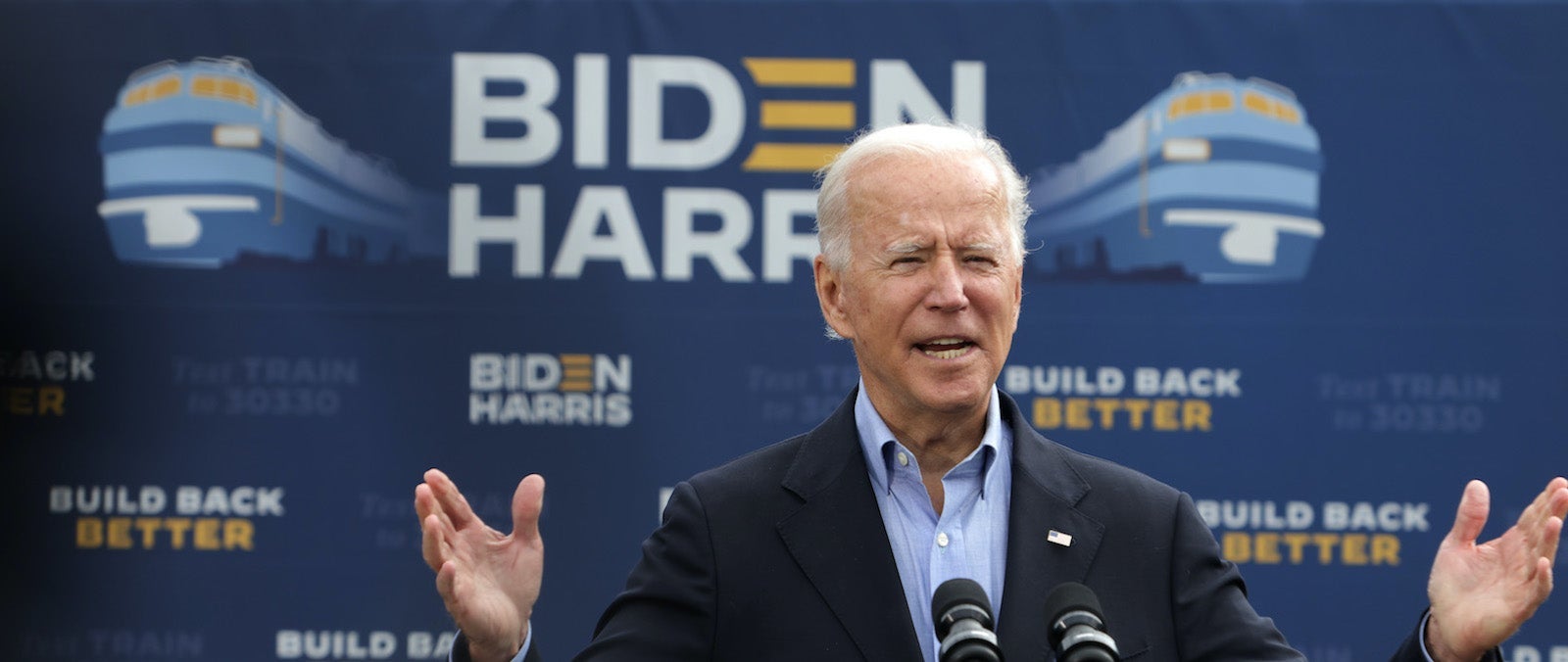 Democratic Presidential Nominee Joe Biden Holds Train Campaign Tour Of OH And PA
