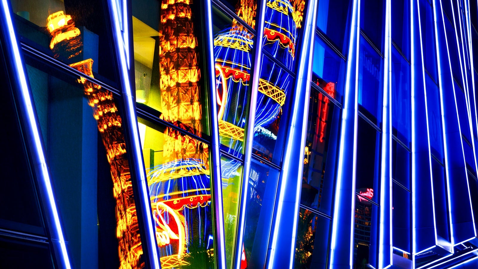 Paris-Las Vegas reflected in CityCenter Las Vegas.