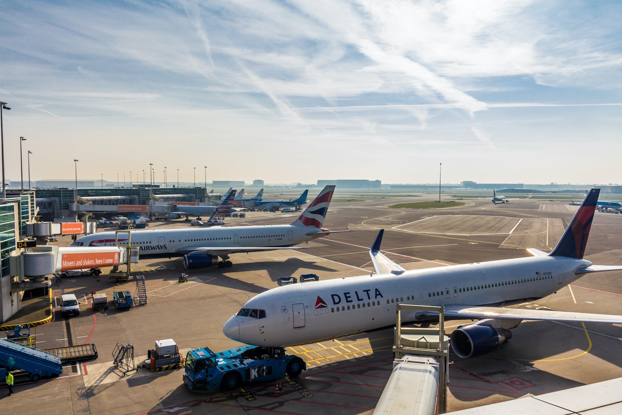 Planes at Amsterdam Airport Gates