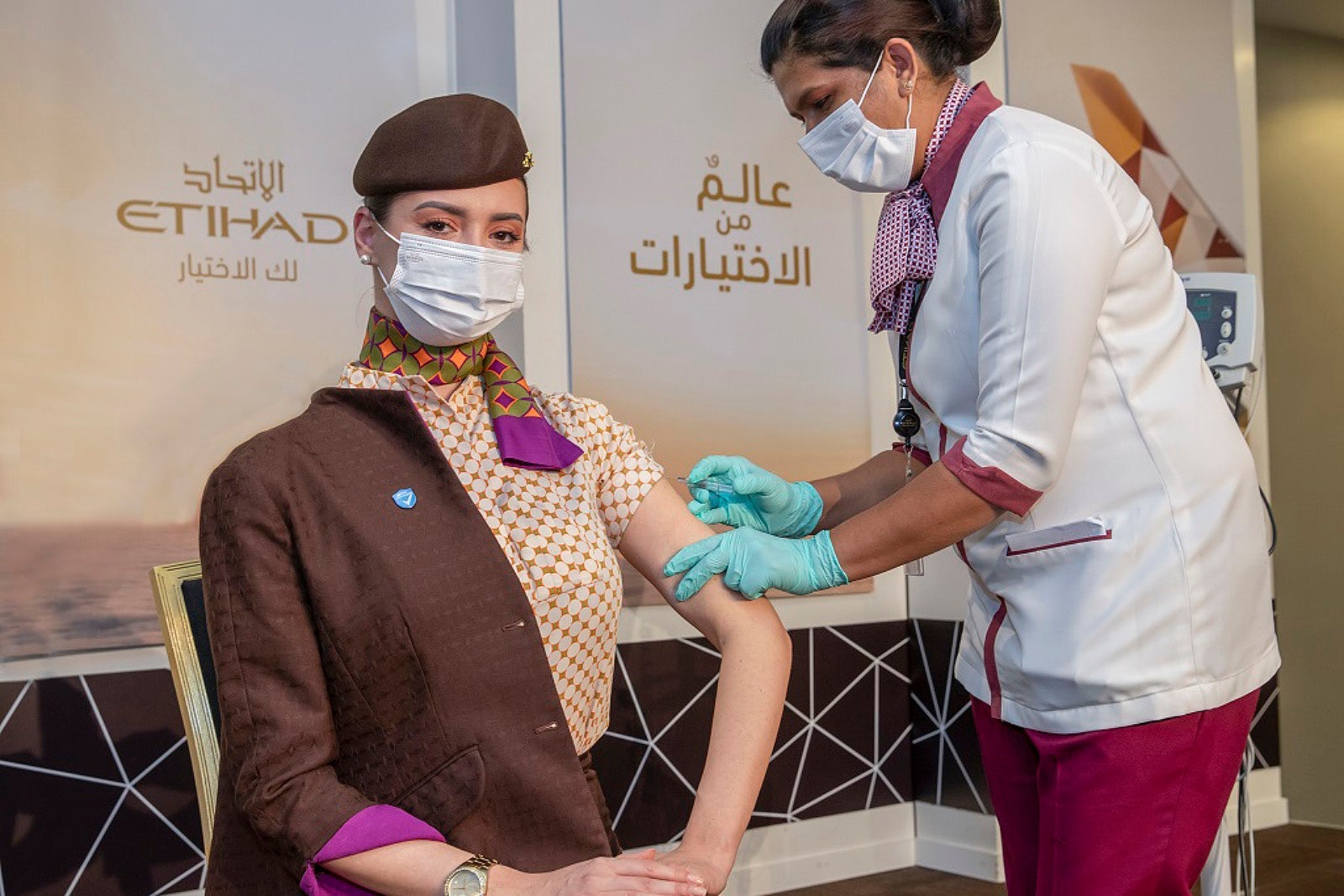 Etihad Cabin Crew receives the COVID-19 vaccine