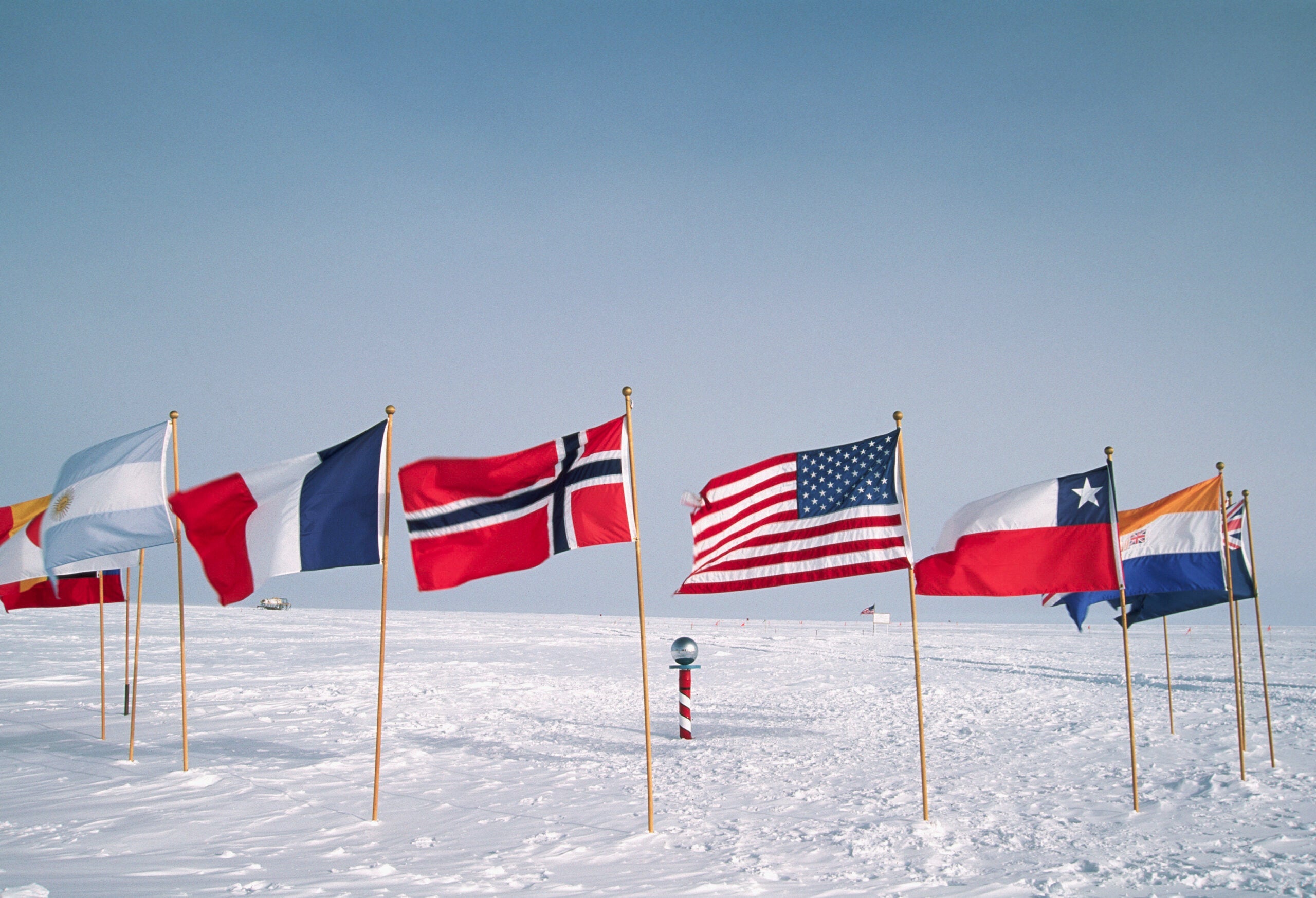Flags at the Ceremonial South Pole