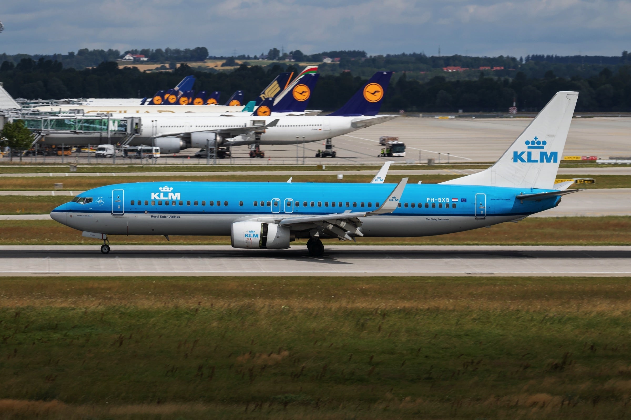 KLM Boeing 737 on the runway in Munich