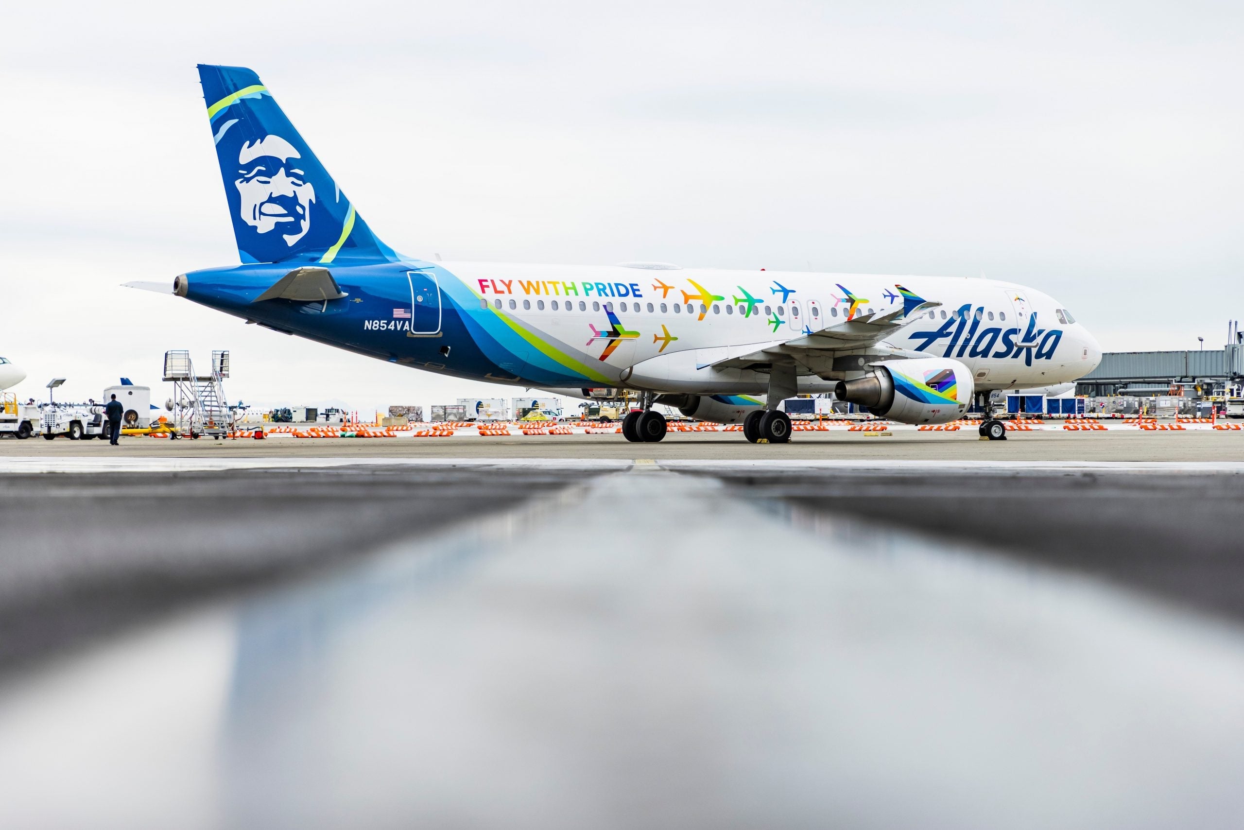 Fly With Pride Alaska Airlines plane