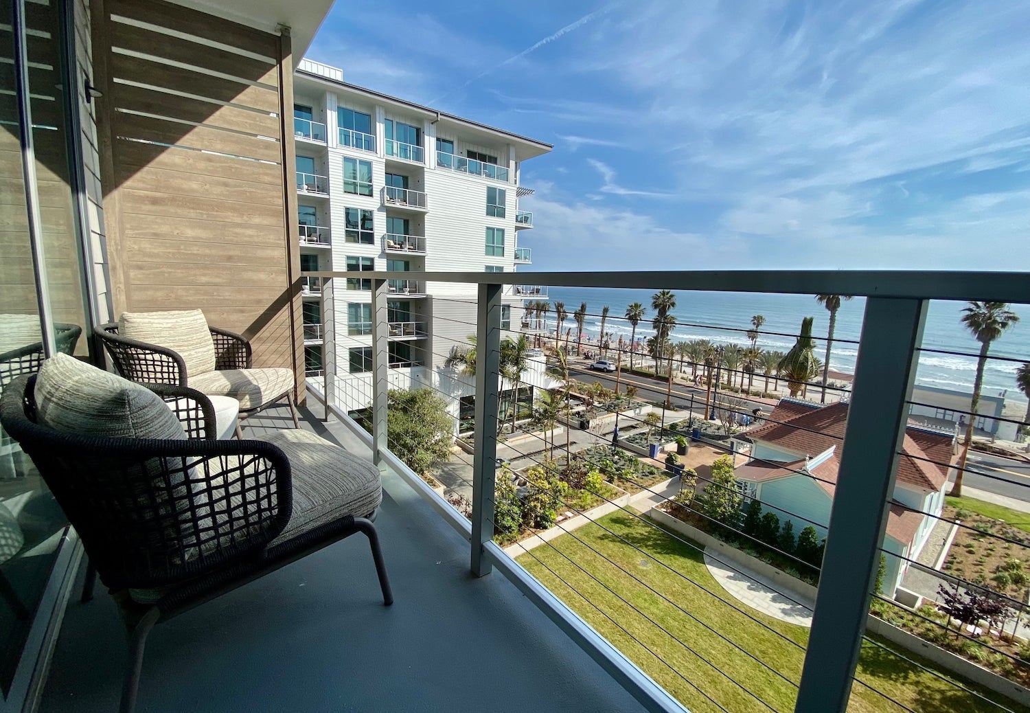 Mission Pacific Hotel ocean view room balcony