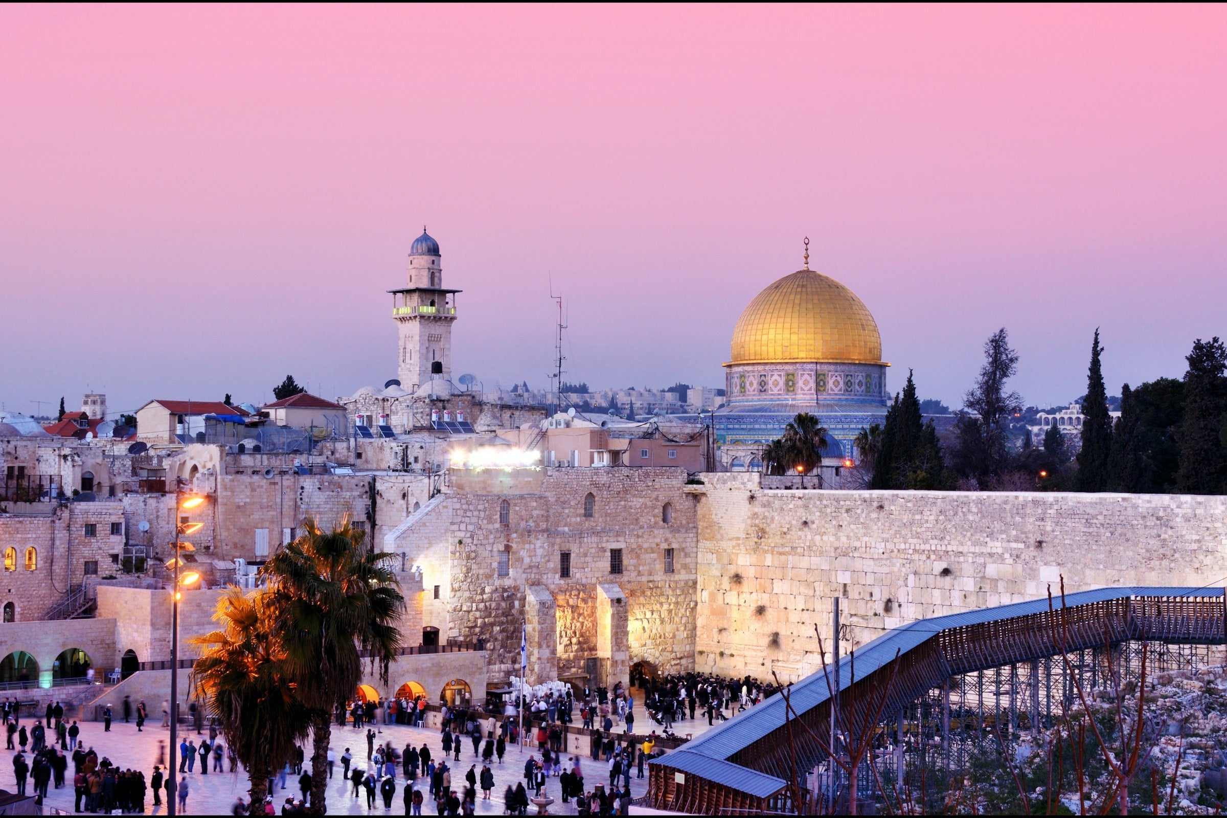 Dome of the Rock and Western Wall in Israel
