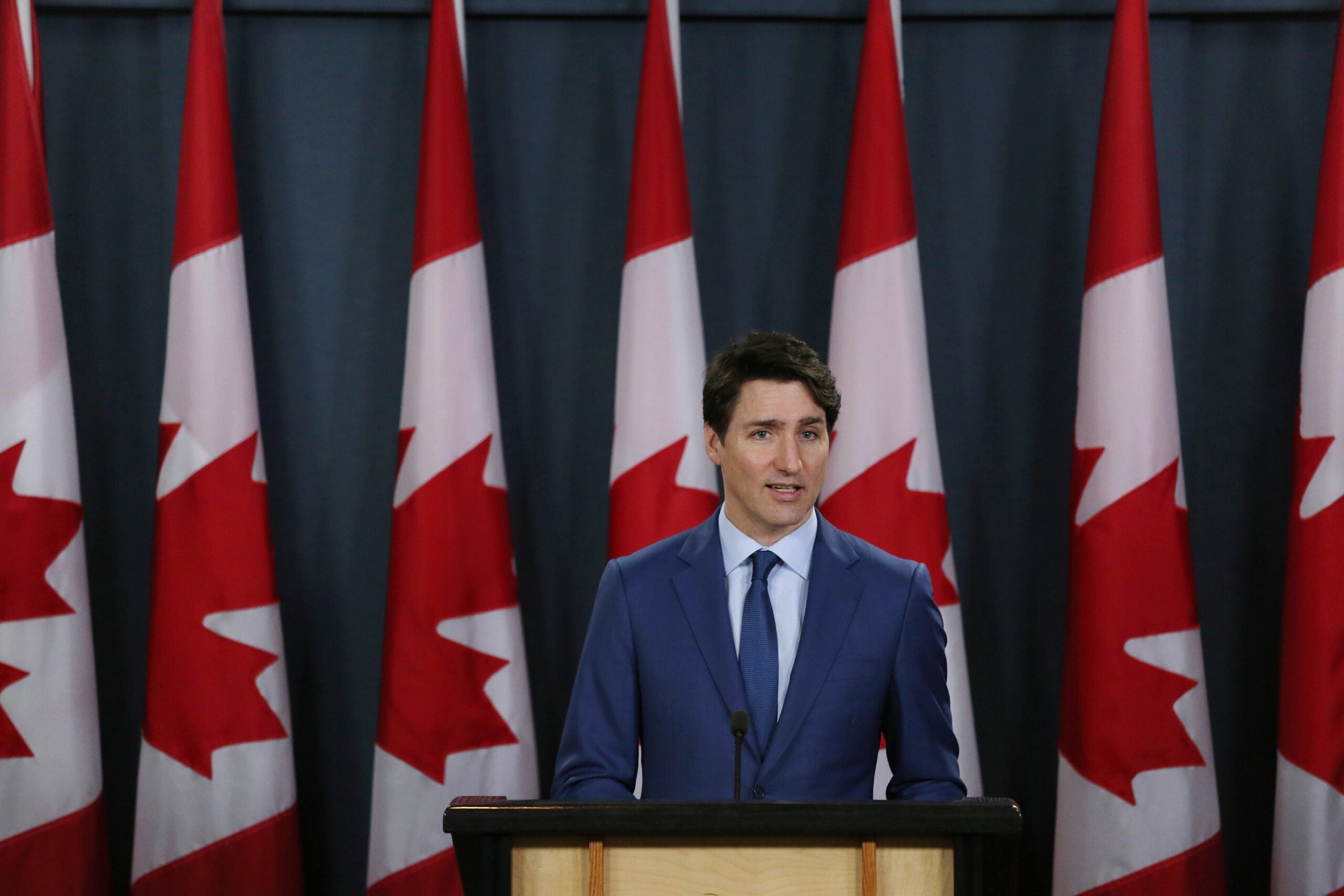 Canadian Prime Minister Justin Trudeau Holds Press Conference To Address Corruption Scandal