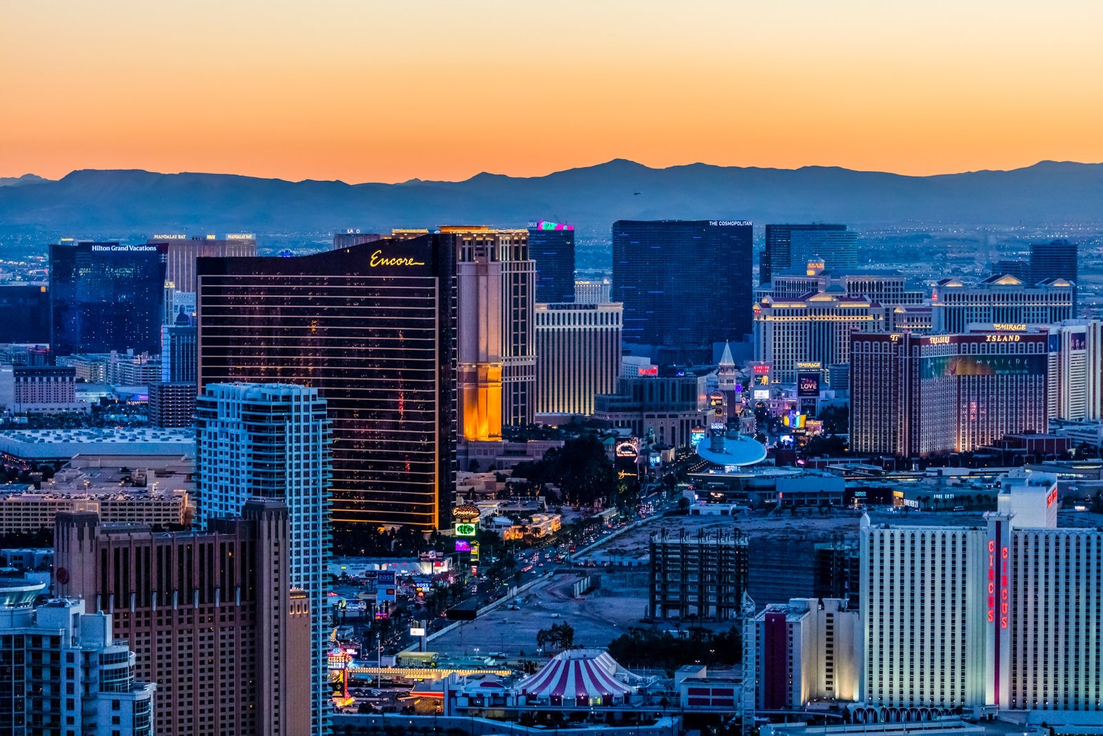 The Strip at night, Las Vegas, Nevada, USA
