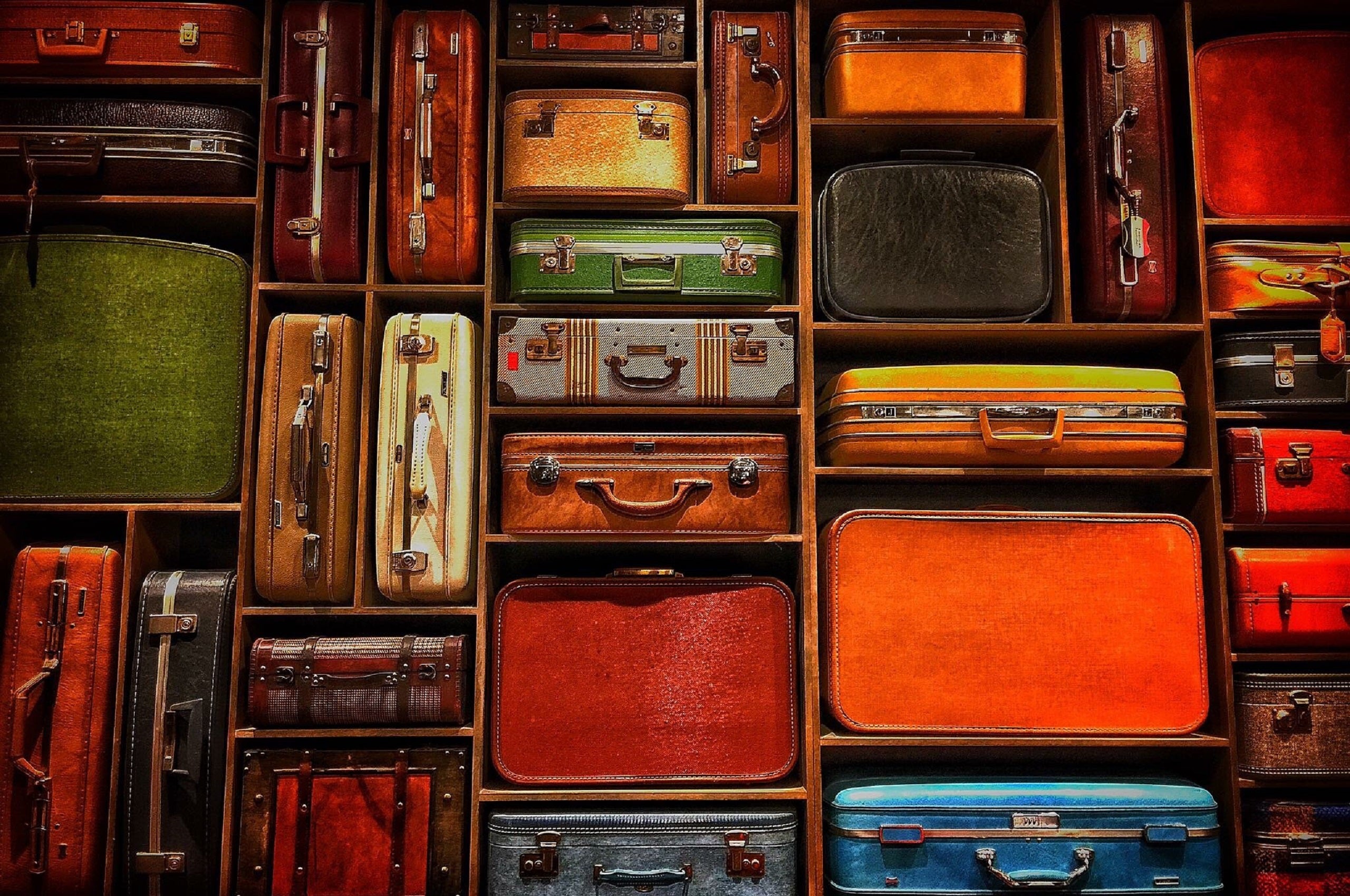 Full Frame Shot Of Suitcase And Luggage In Store For Sale