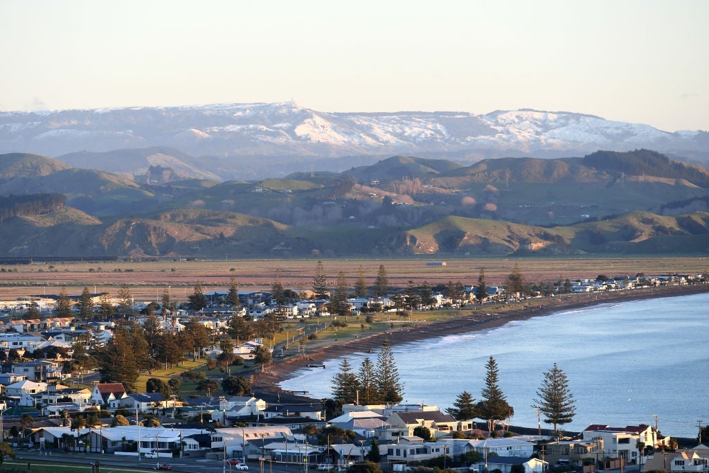 Snow on the Hills behind Napier, New Zealand