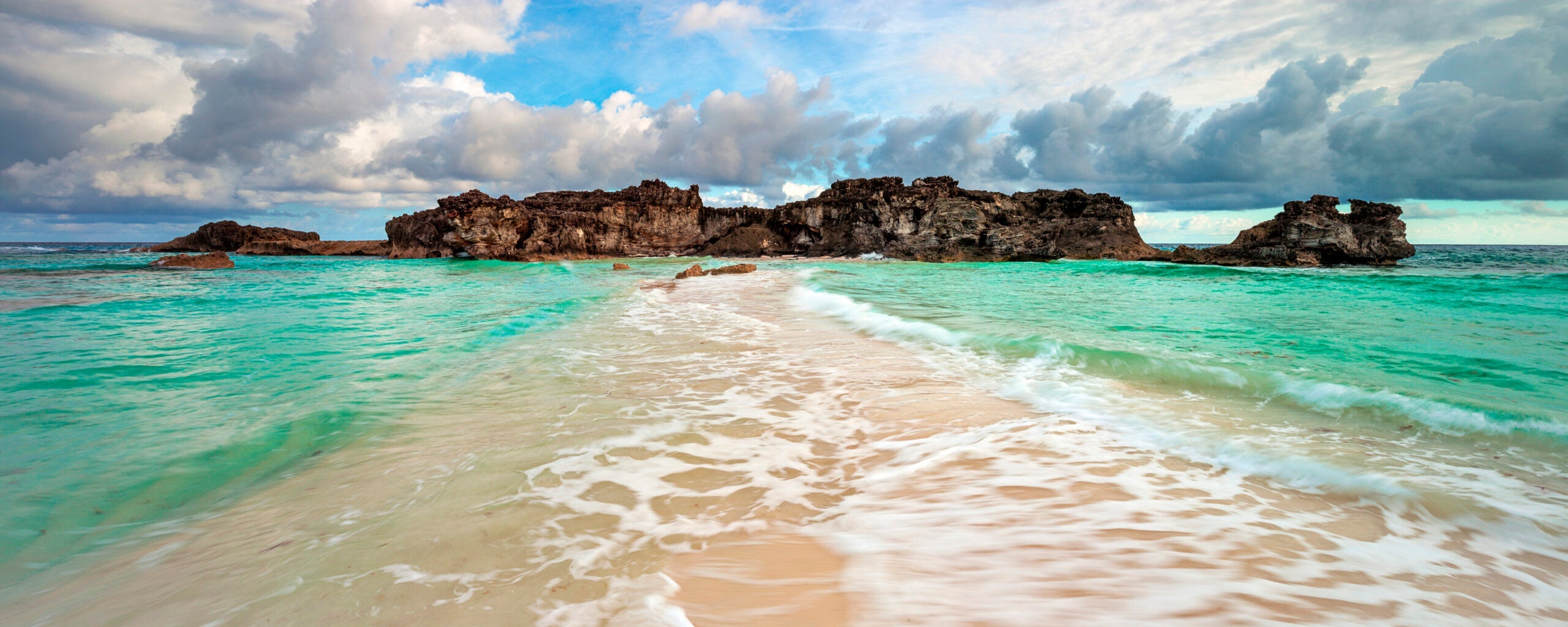 Mudjin Harbor Beach Tombolo Panoramic