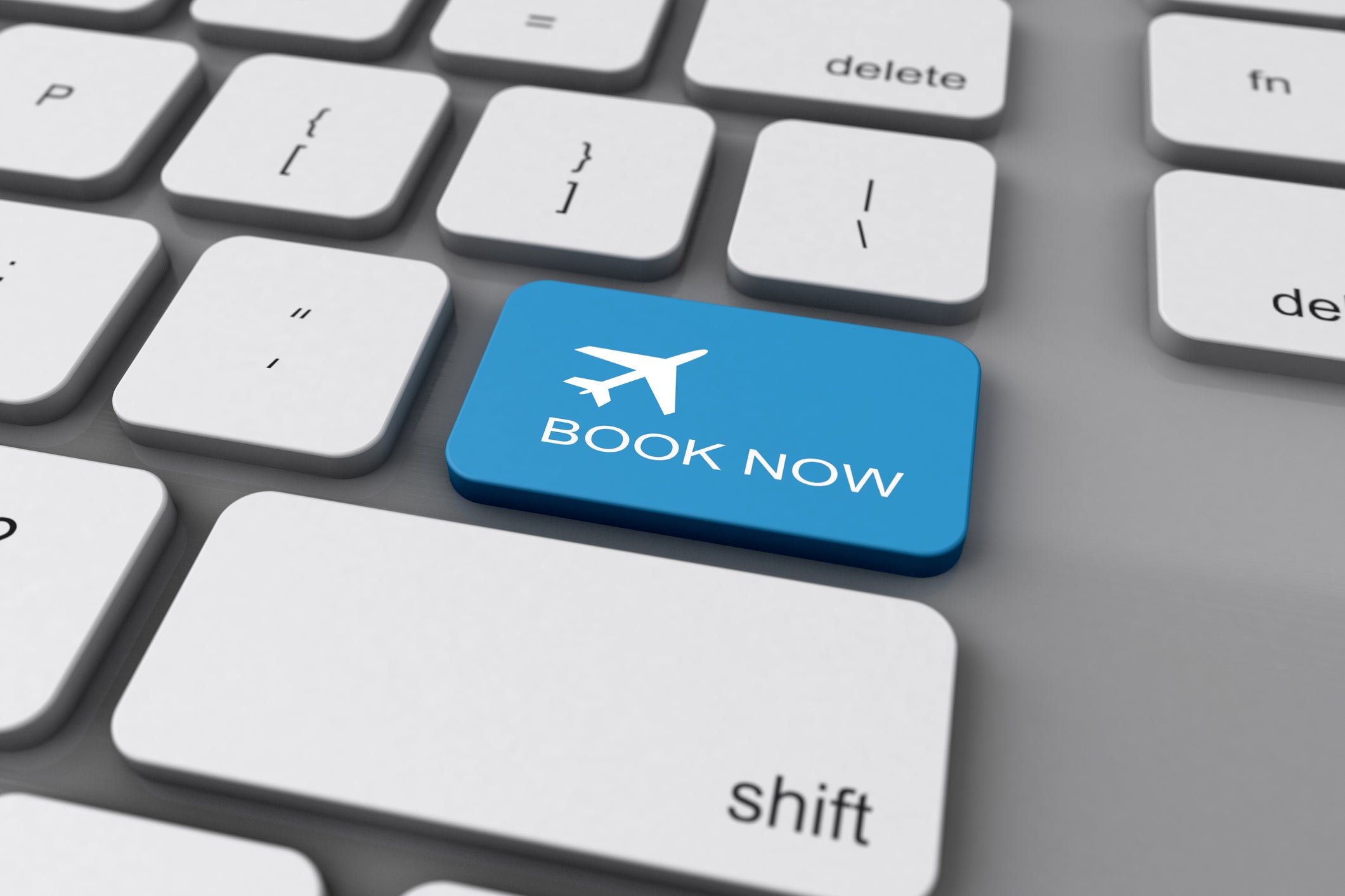 3D Keyboard Airfare Travel Button