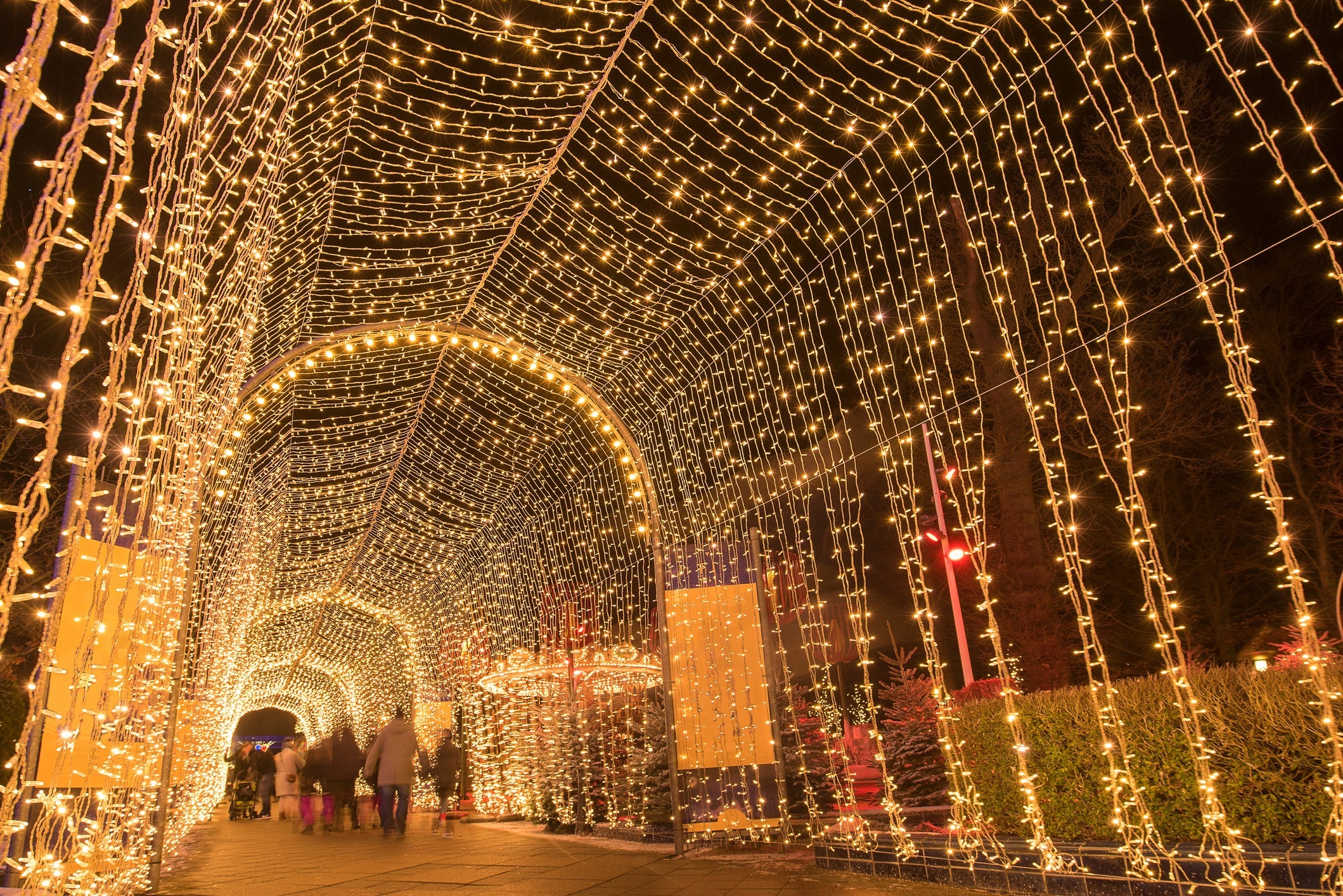 The entrance to a large Christmas market in the town of Aarhus, Jutland, Denmark
